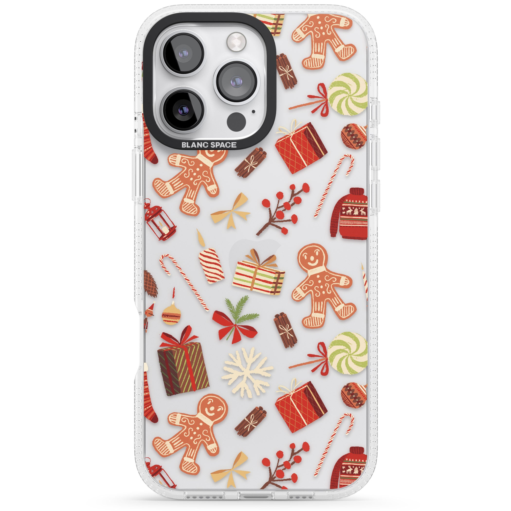 Christmas Assortments iPhone 16 Pro Max / 16 Pro Clear Case Impact Air - Blanc Space