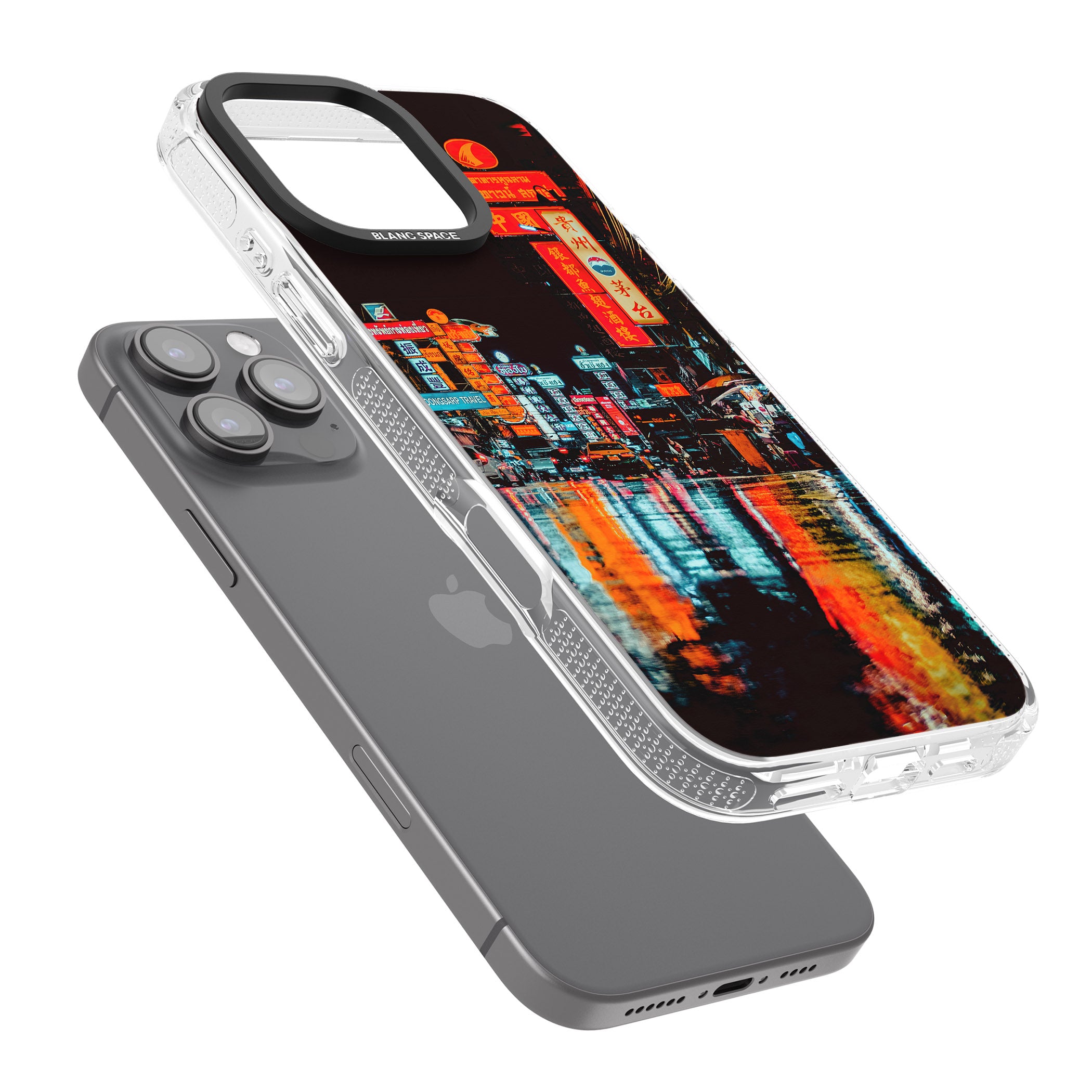 Neon City iPhone 16 Pro Max / 16 Pro Clear Case Impact Air - Blanc Space