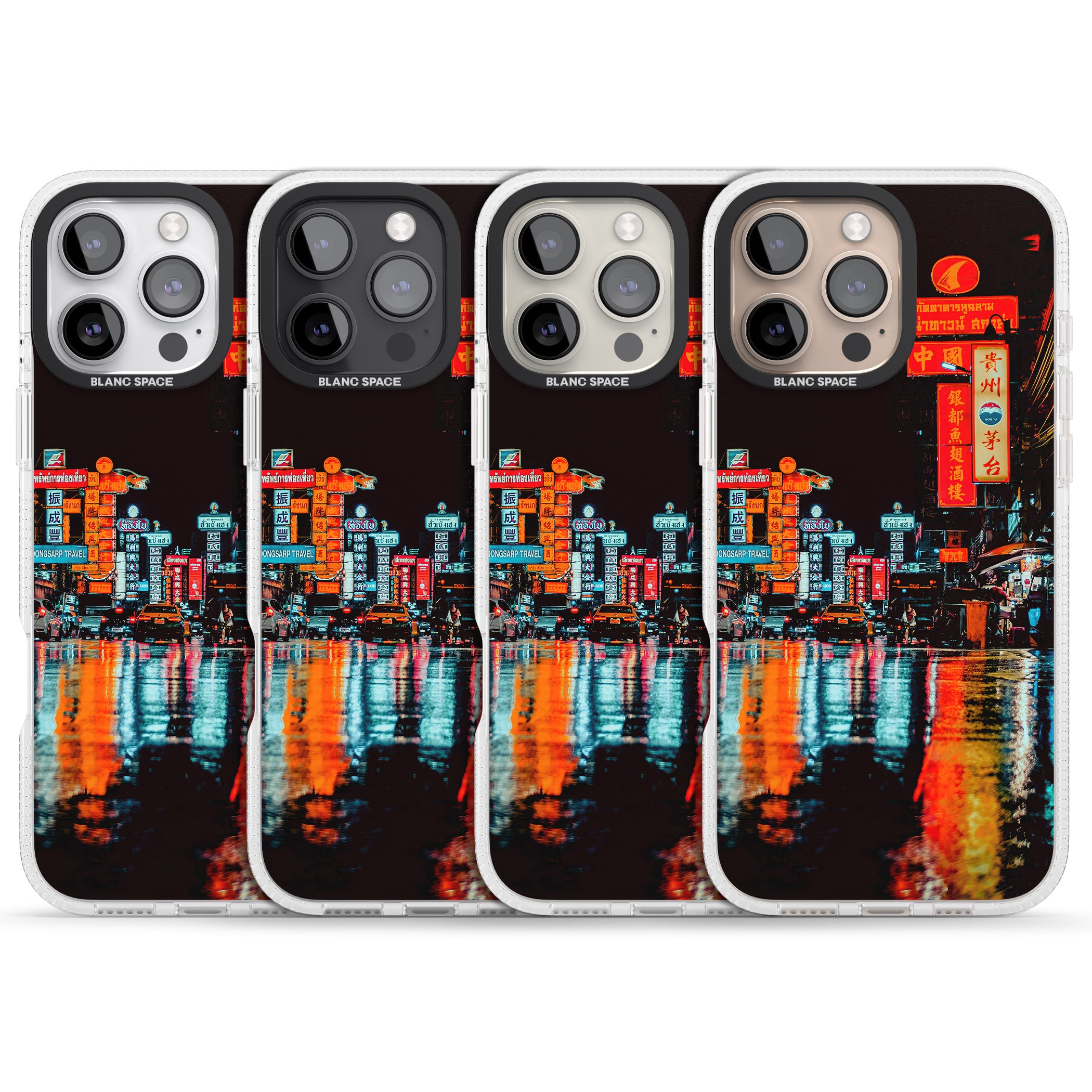 Neon City iPhone 16 Pro Max / 16 Pro Clear Case Impact Air - Blanc Space