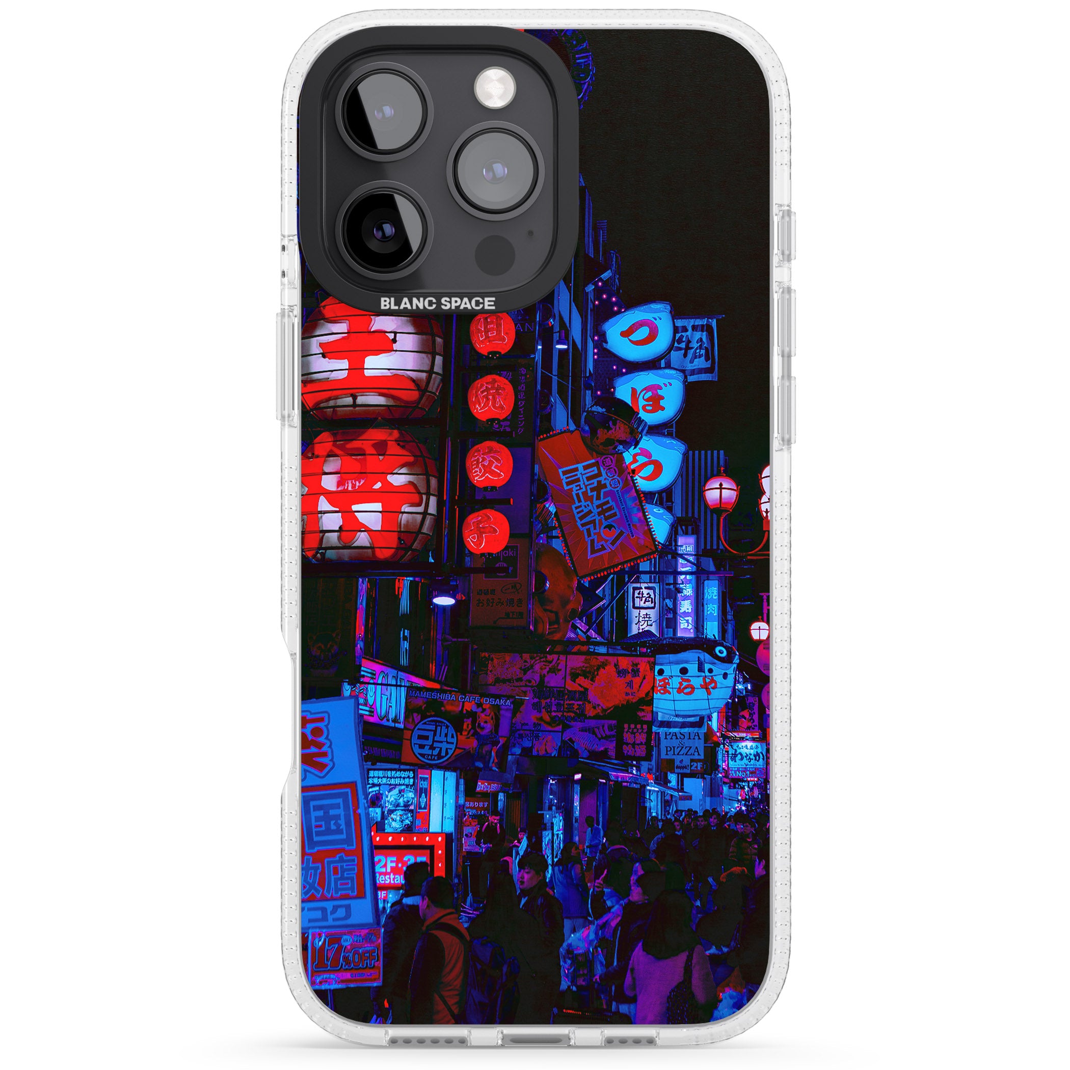 Red & Turquoise - Neon Cities Photographs iPhone 16 Pro Max / 16 Pro Clear Case Impact Air - Blanc Space