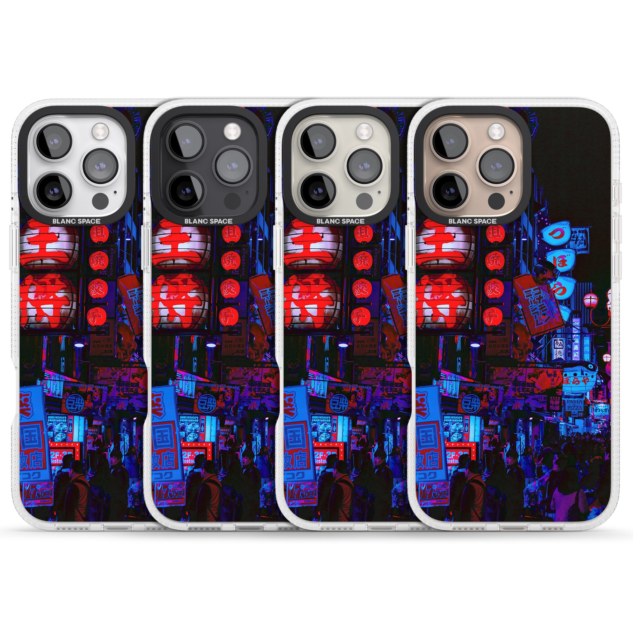 Red & Turquoise - Neon Cities Photographs iPhone 16 Pro Max / 16 Pro Clear Case Impact Air - Blanc Space