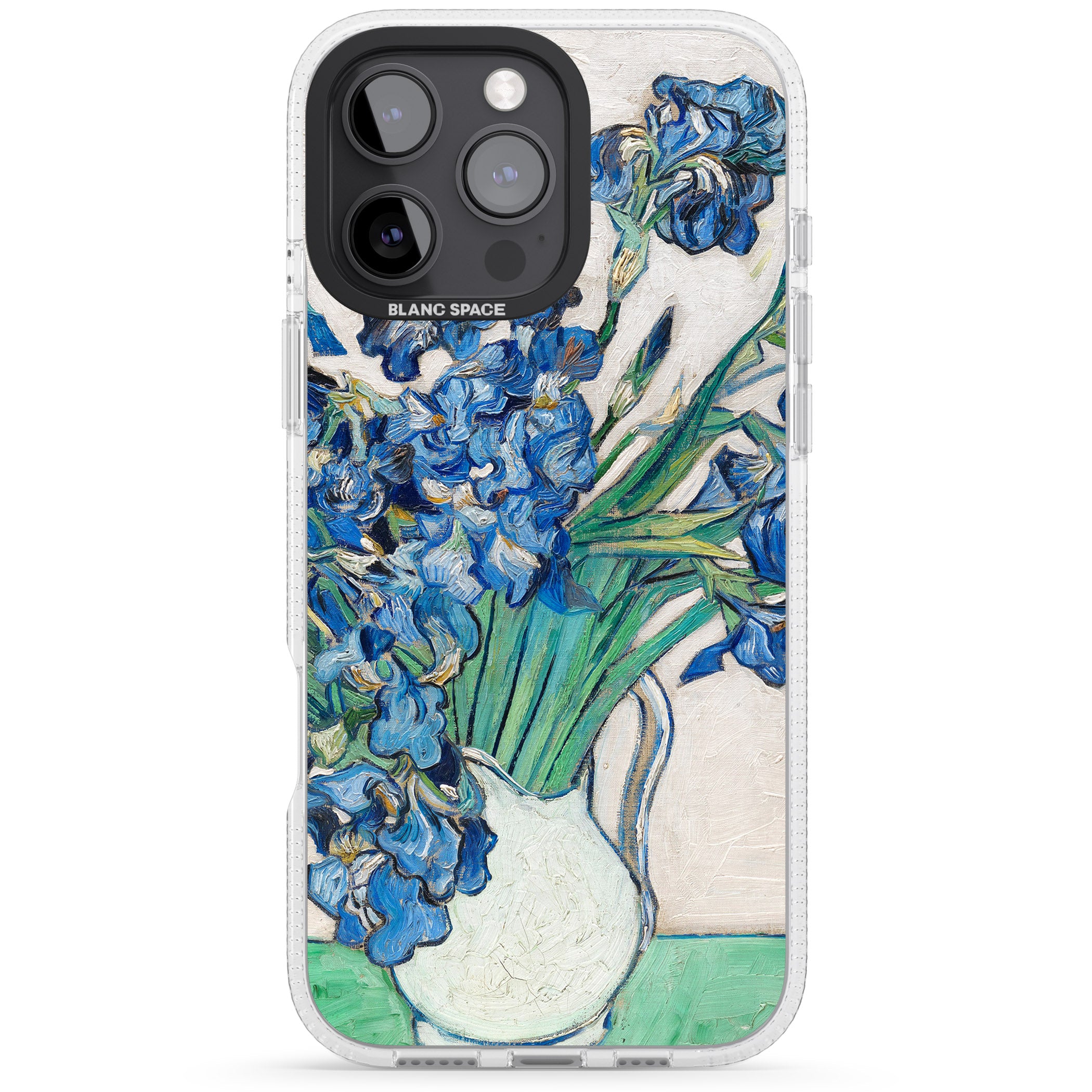 Irises by Vincent Van Gogh iPhone 16 Pro Max / 16 Pro Clear Case Impact Air - Blanc Space