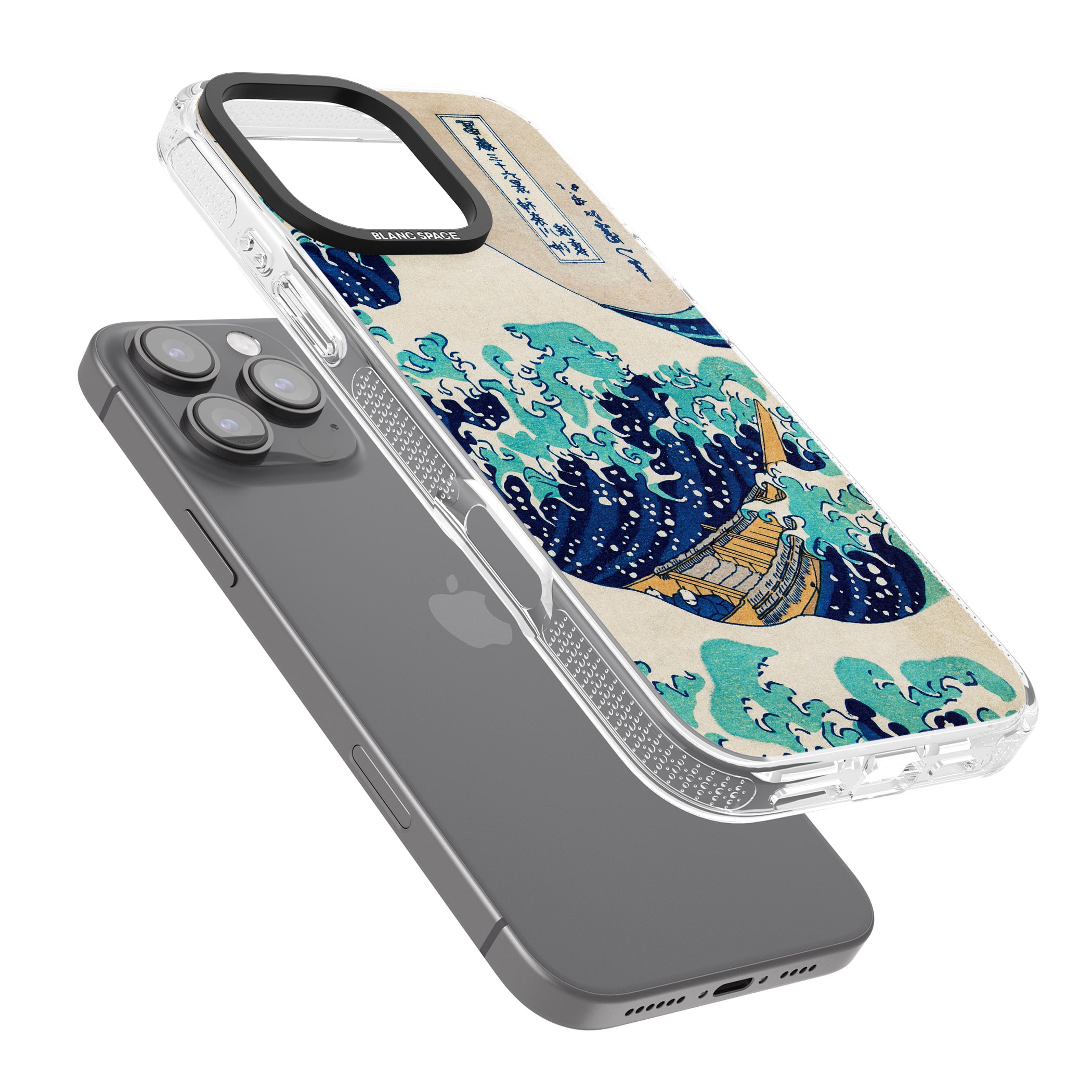 The Great Wave by Katsushika Hokusai iPhone 16 Pro Max / 16 Pro Clear Case Impact Air - Blanc Space