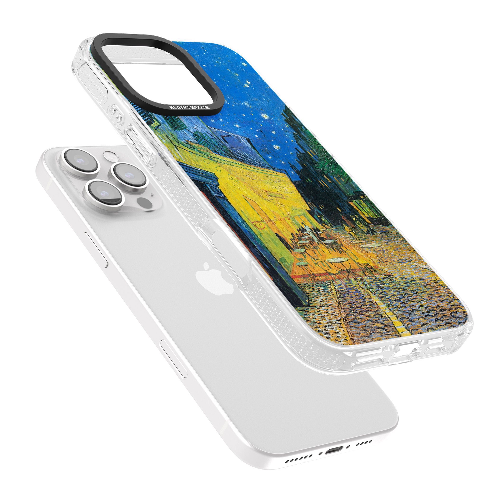 Café Terrace at Night iPhone 16 Pro Max / 16 Pro Clear Case Impact Air - Blanc Space