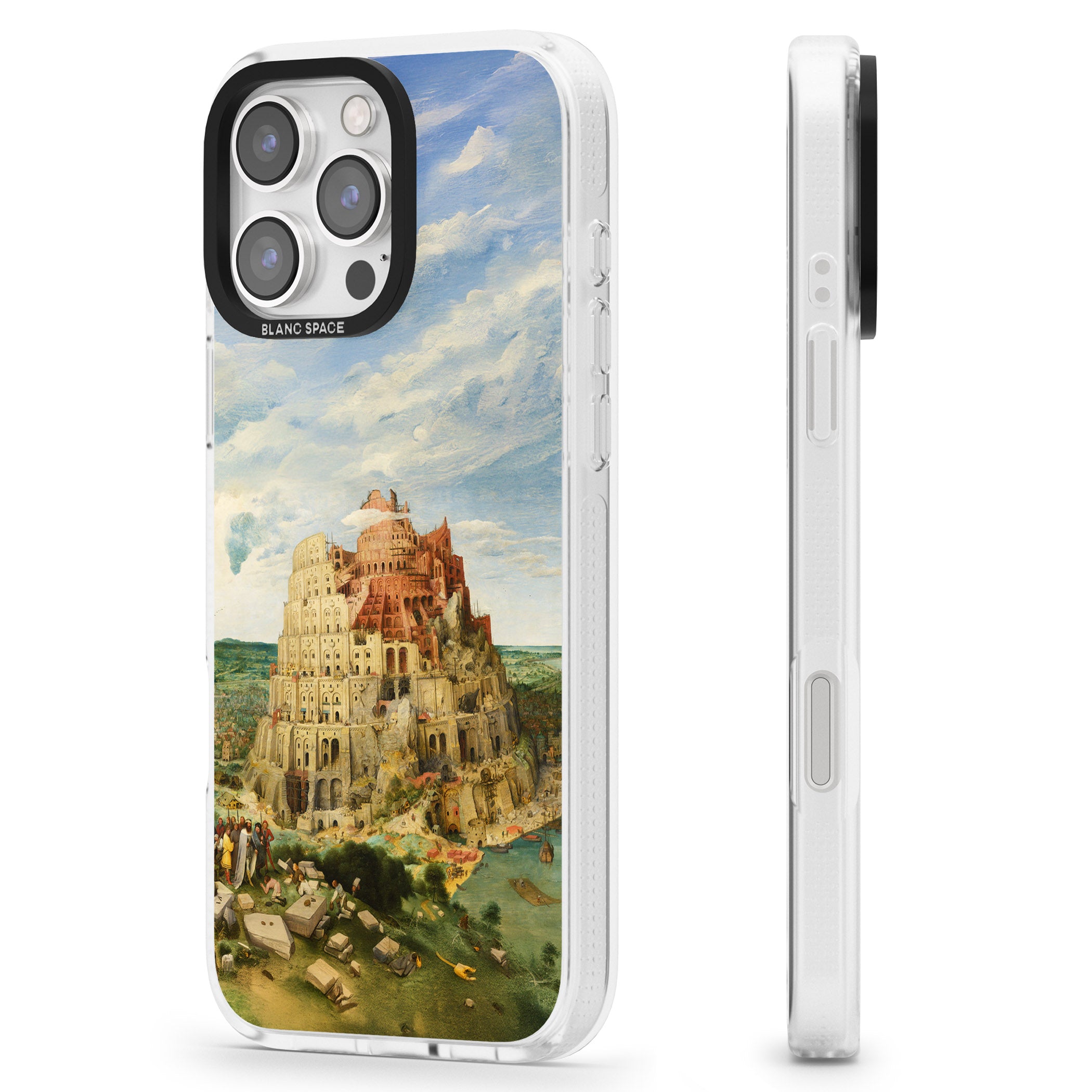 Tower of Babel iPhone 16 Pro Max / 16 Pro Clear Case Impact Air - Blanc Space