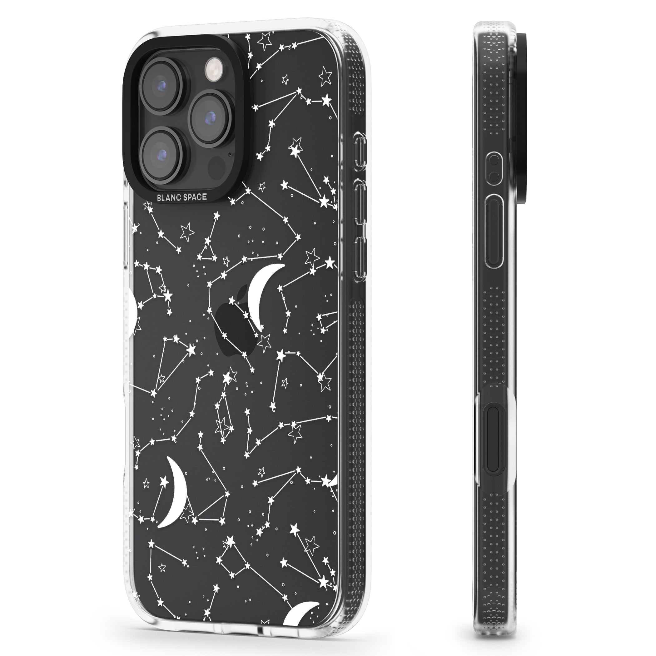 White Constellations iPhone 16 Pro Max / 16 Pro Clear Case Impact Air - Blanc Space