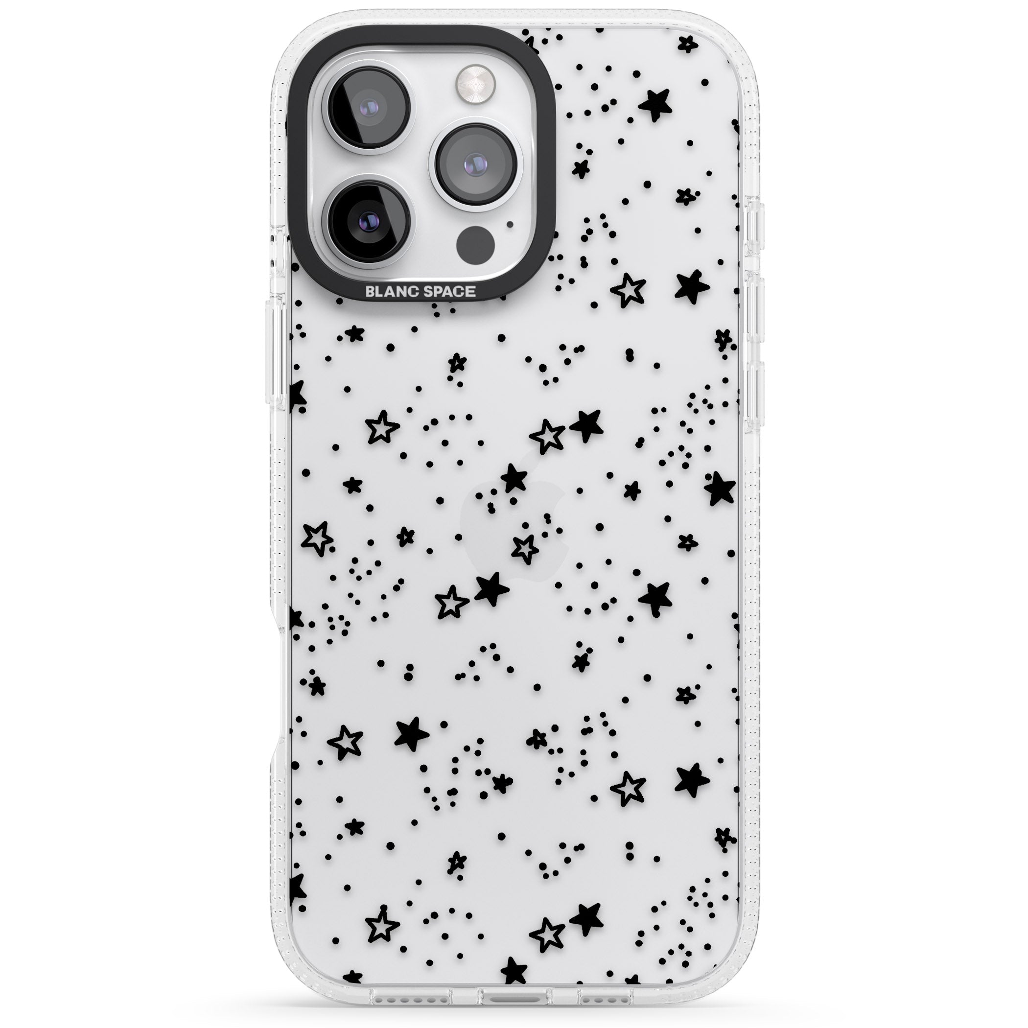 Solid Stars iPhone 16 Pro Max / 16 Pro Clear Case Impact Air - Blanc Space