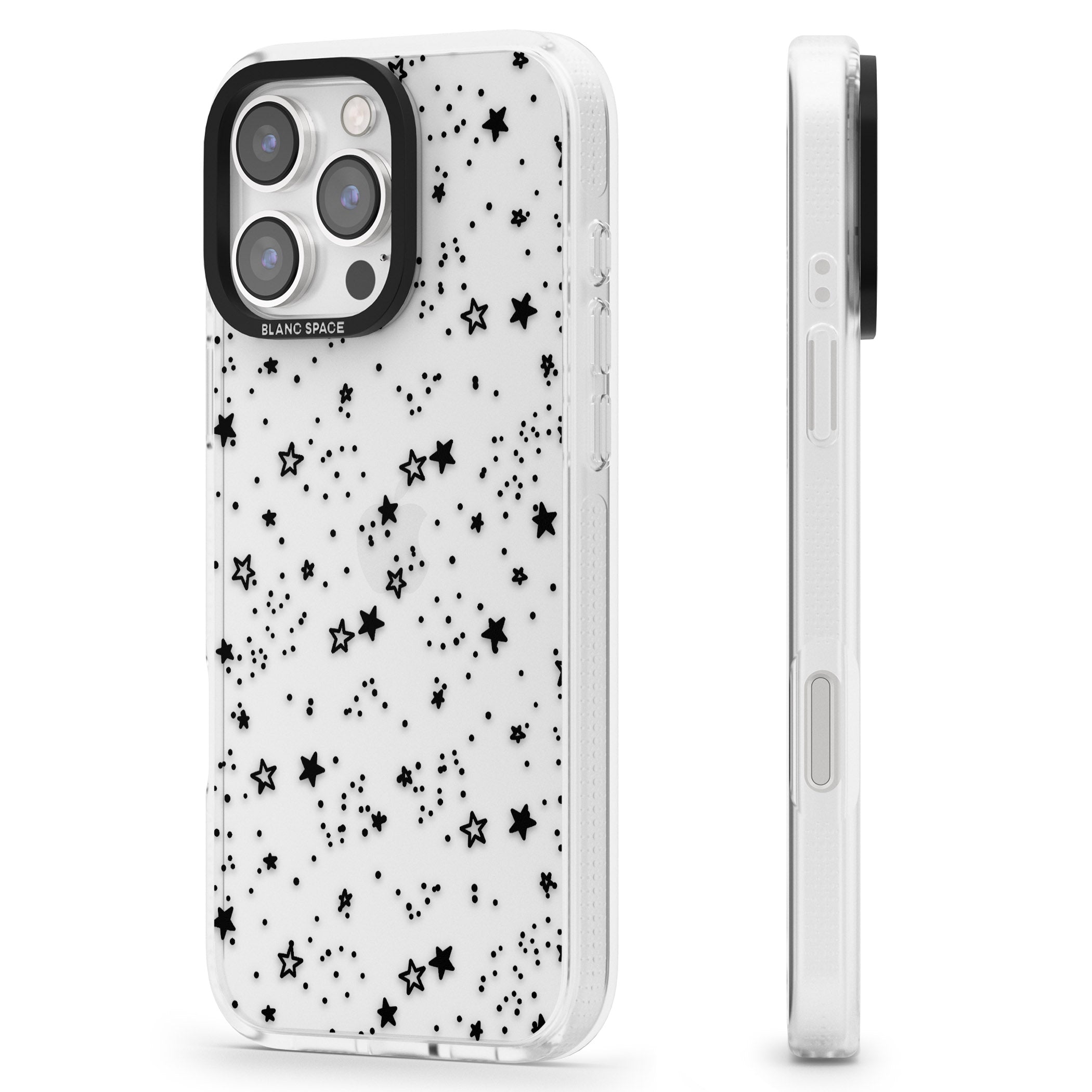 Solid Stars iPhone 16 Pro Max / 16 Pro Clear Case Impact Air - Blanc Space
