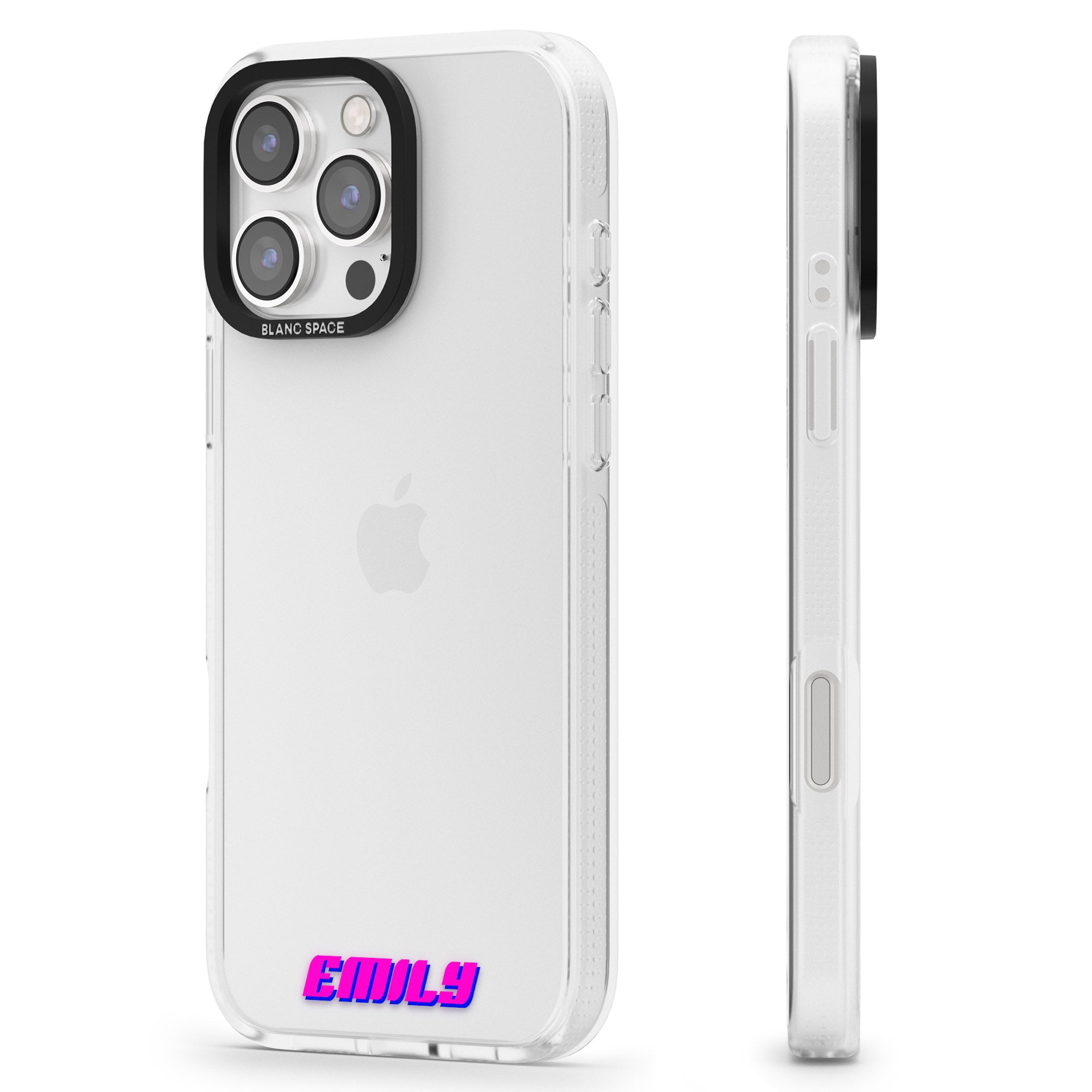 Personalised Clear Text 2C iPhone 16 Pro Max / 16 Pro Clear Case Impact Air - Blanc Space