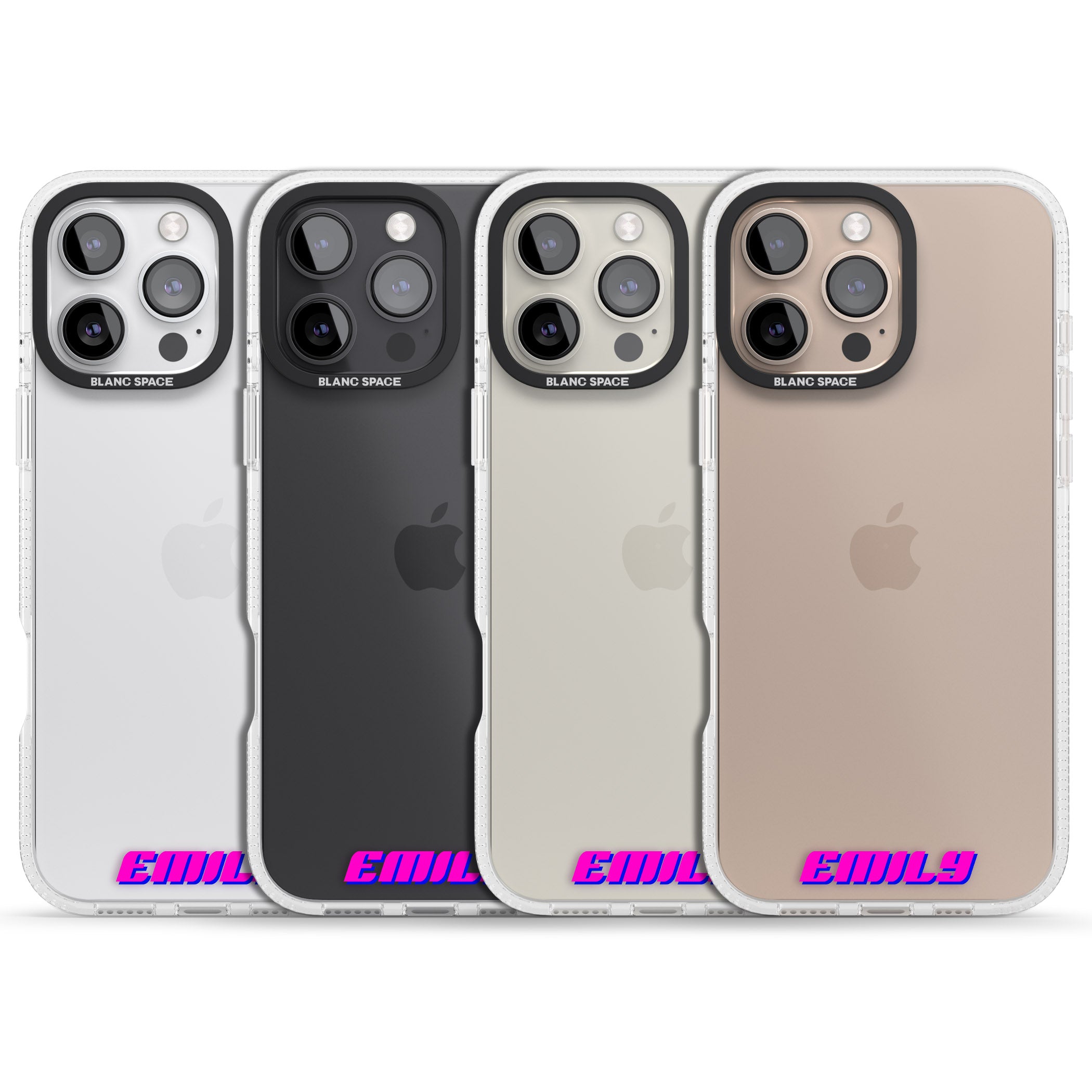 Personalised Clear Text 2C iPhone 16 Pro Max / 16 Pro Clear Case Impact Air - Blanc Space