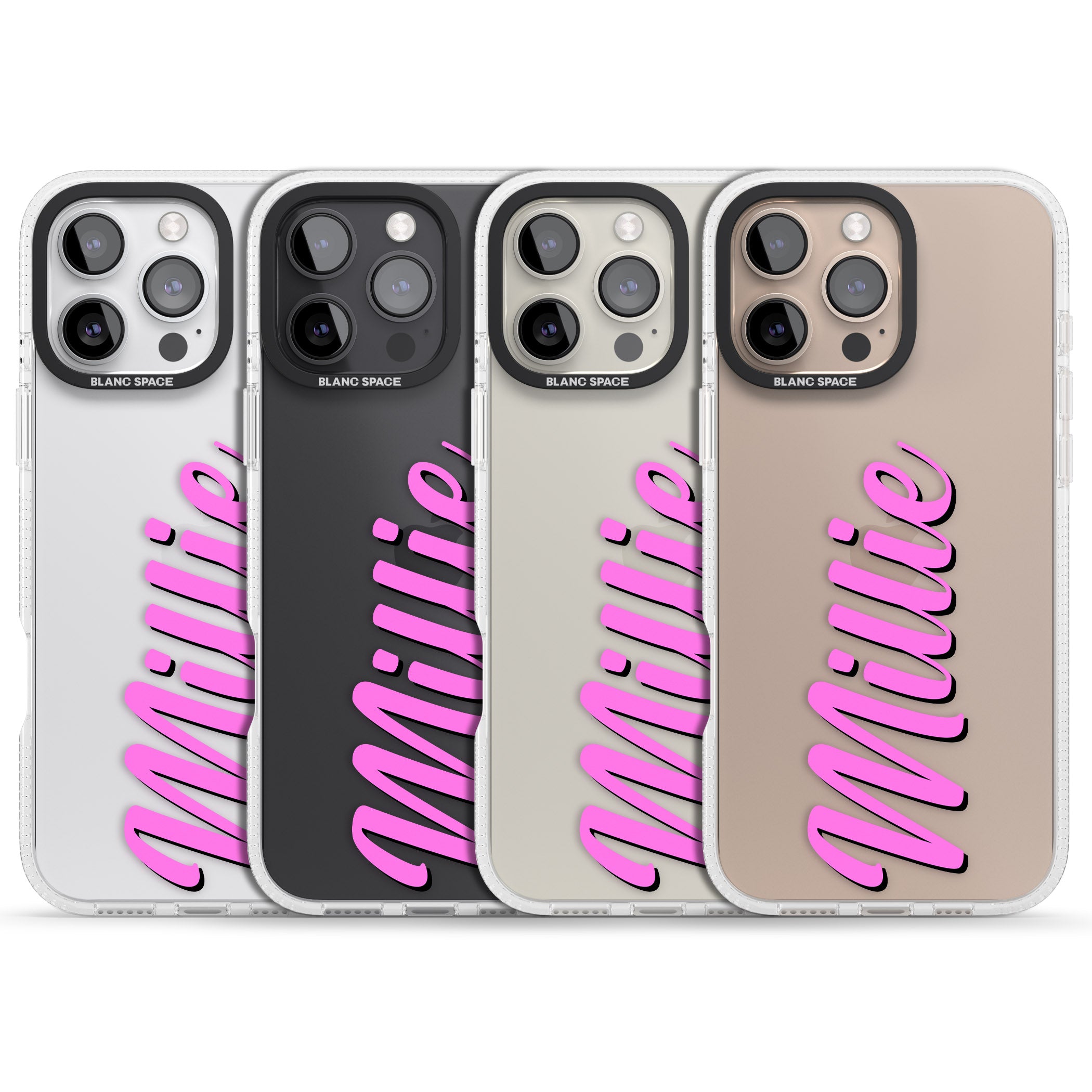 Personalised Clear Text 3C iPhone 16 Pro Max / 16 Pro Clear Case Impact Air - Blanc Space