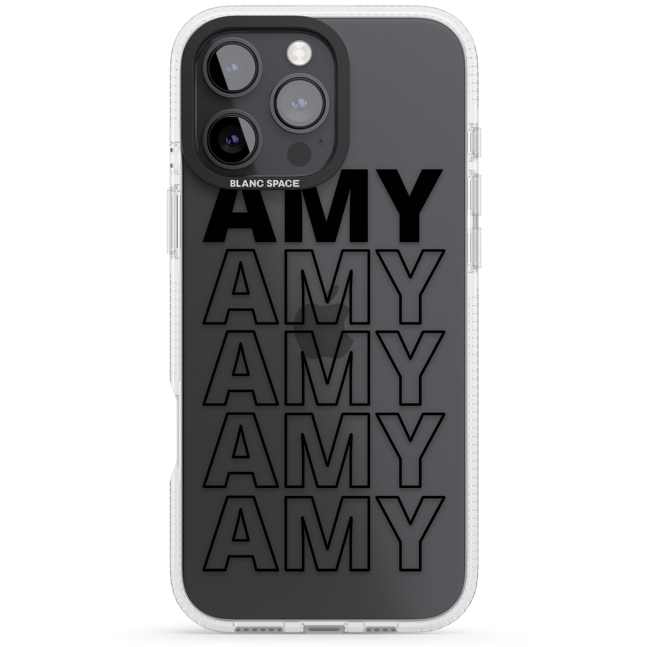 Personalised Clear Text 5E iPhone 16 Pro Max / 16 Pro Clear Case Impact Air - Blanc Space