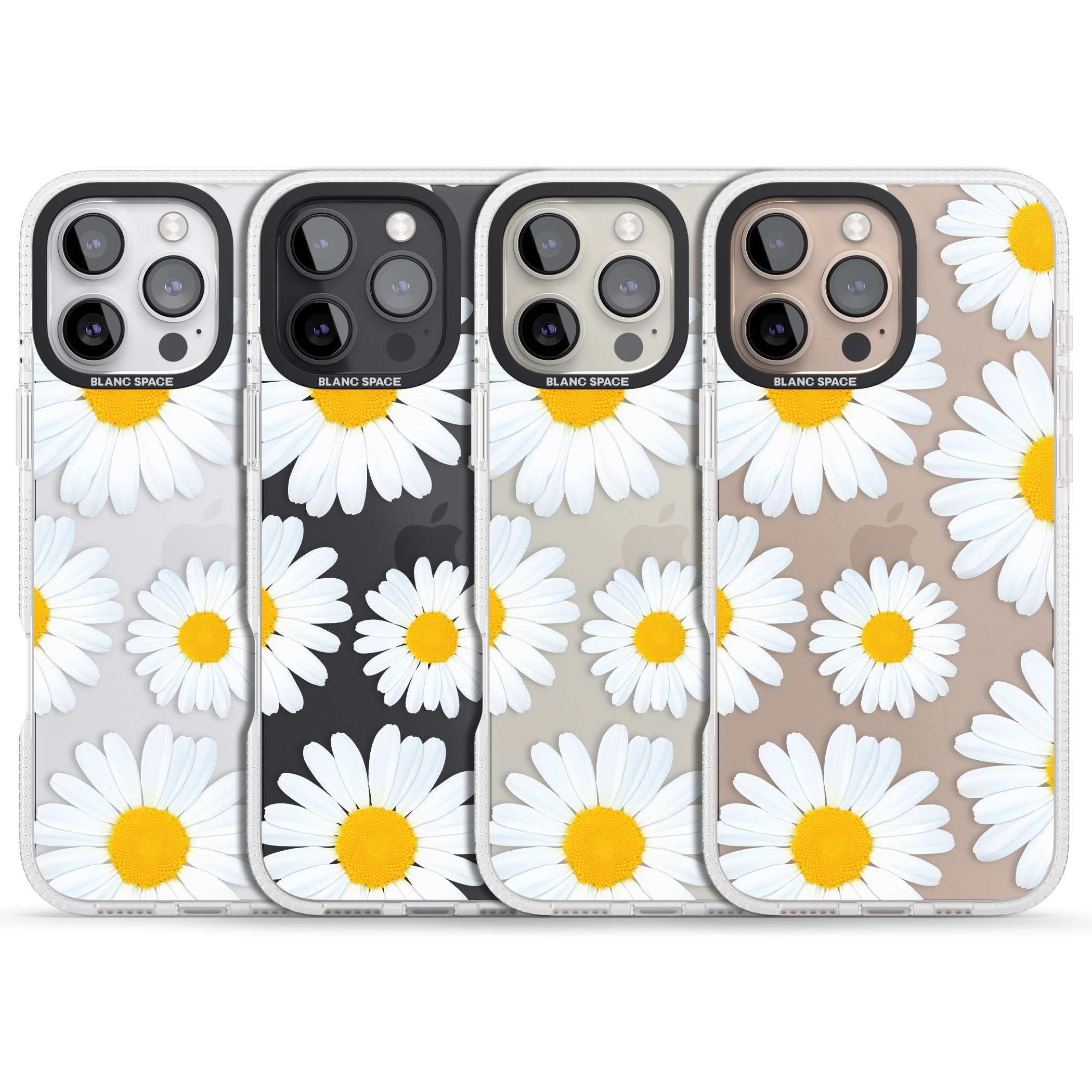 Summer Daisy iPhone 16 Pro Max / 16 Pro Clear Case Impact Air - Blanc Space