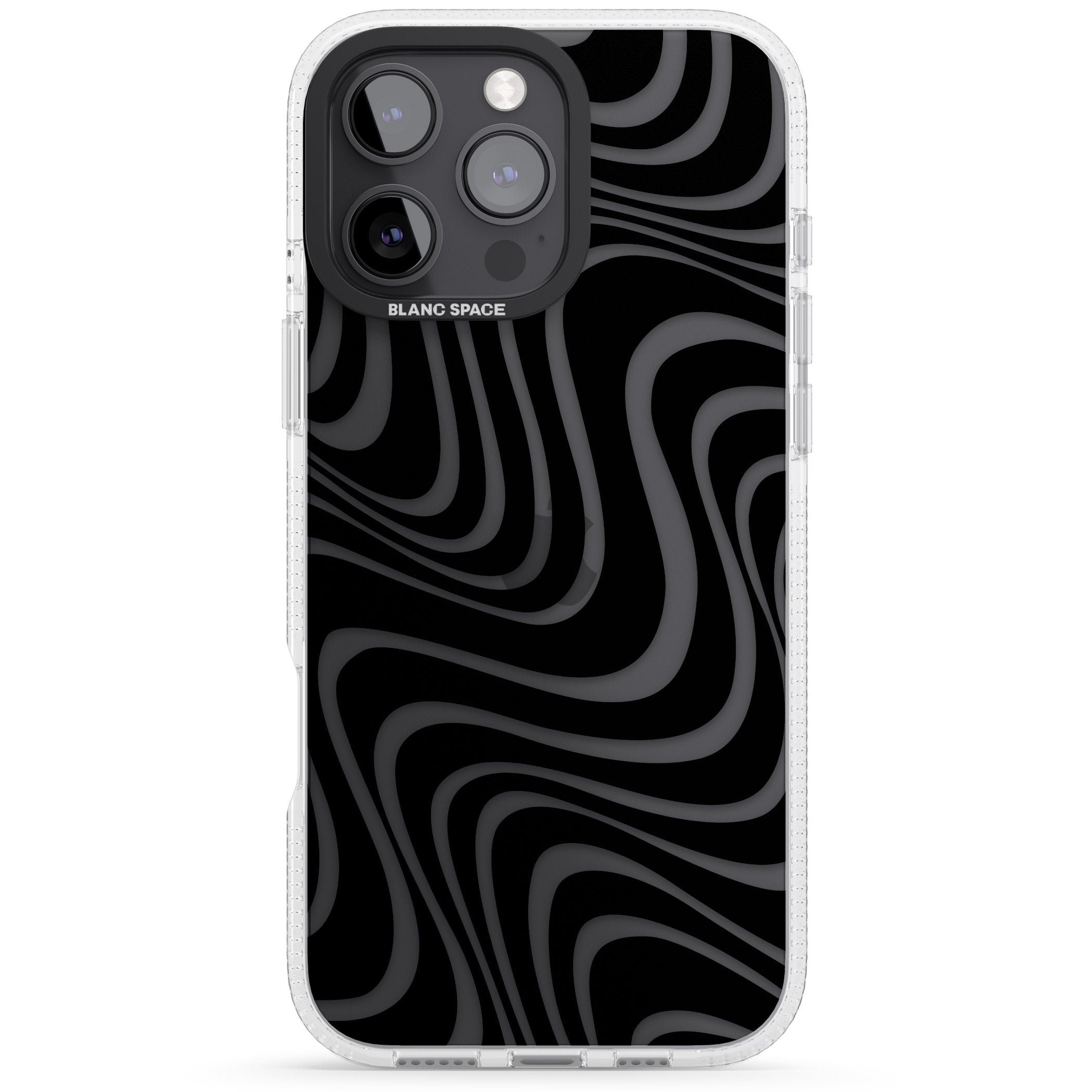 Abstract Waves iPhone 16 Pro Max / 16 Pro Clear Case Impact Air - Blanc Space