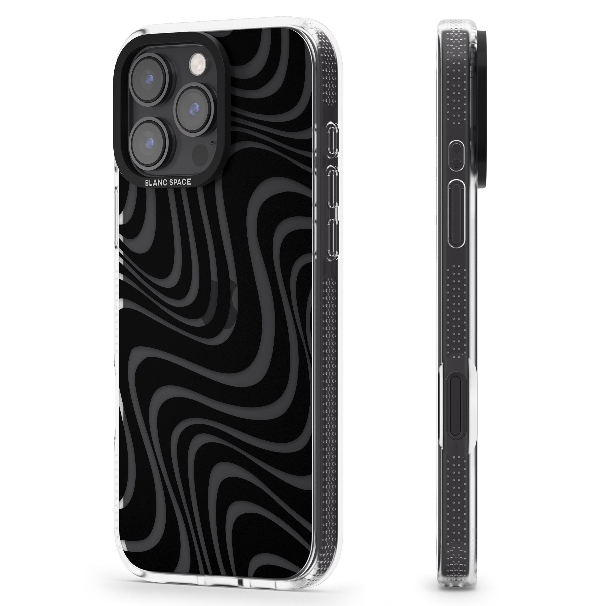 Abstract Waves iPhone 16 Pro Max / 16 Pro Clear Case Impact Air - Blanc Space