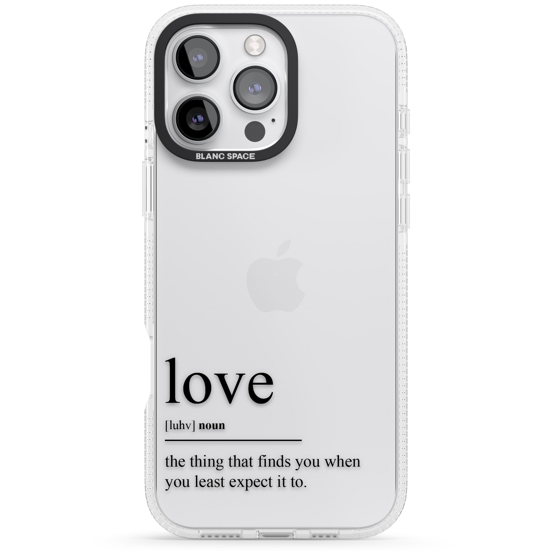 Love iPhone 16 Pro Max / 16 Pro Clear Case Impact Air - Blanc Space