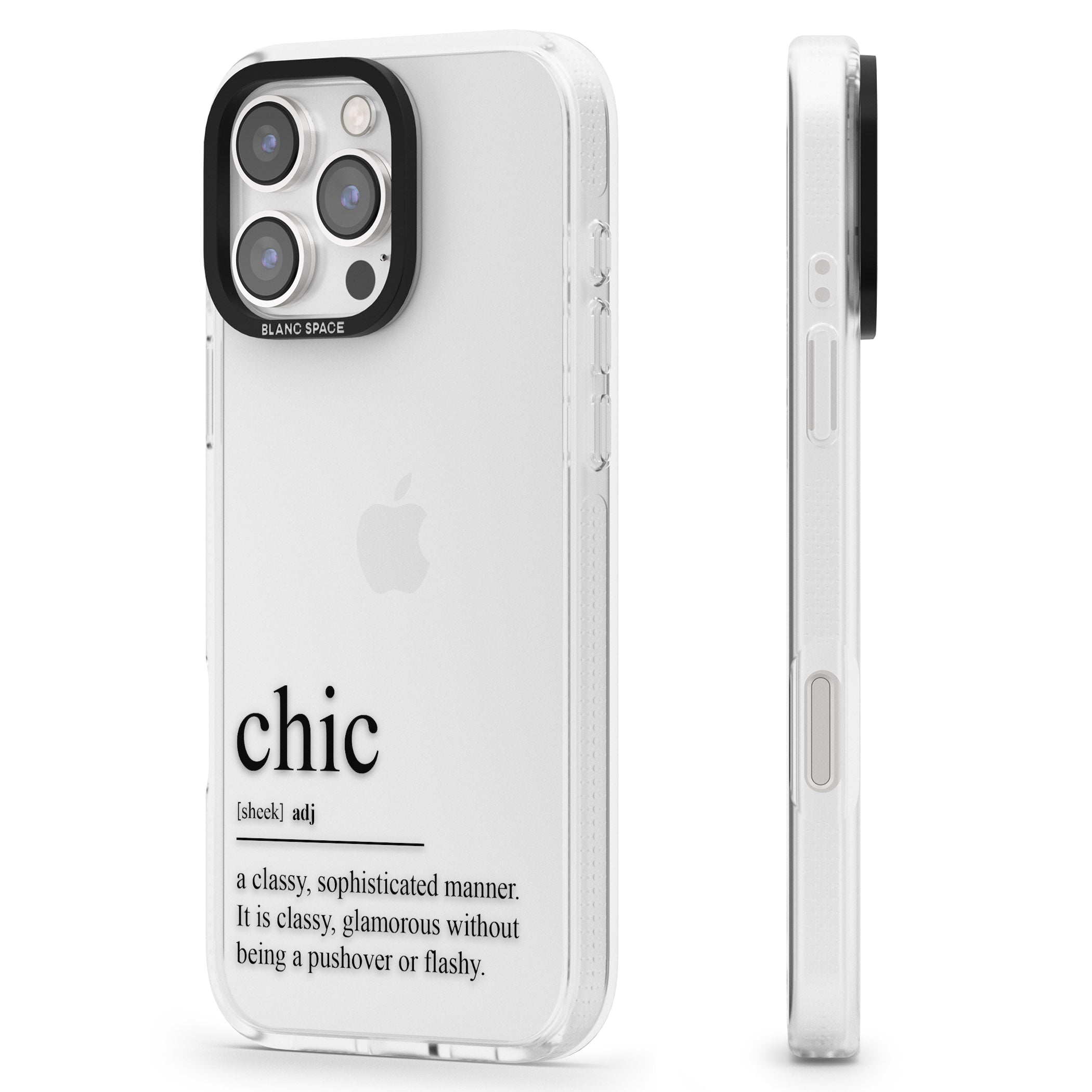 Chic iPhone 16 Pro Max / 16 Pro Clear Case Impact Air - Blanc Space