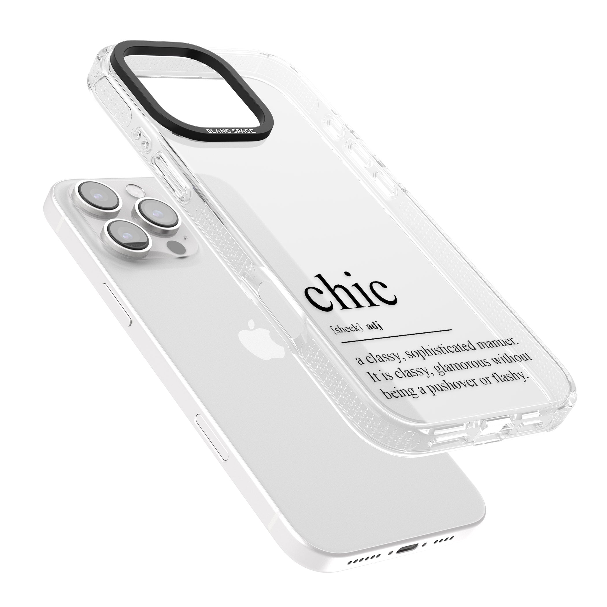 Chic iPhone 16 Pro Max / 16 Pro Clear Case Impact Air - Blanc Space