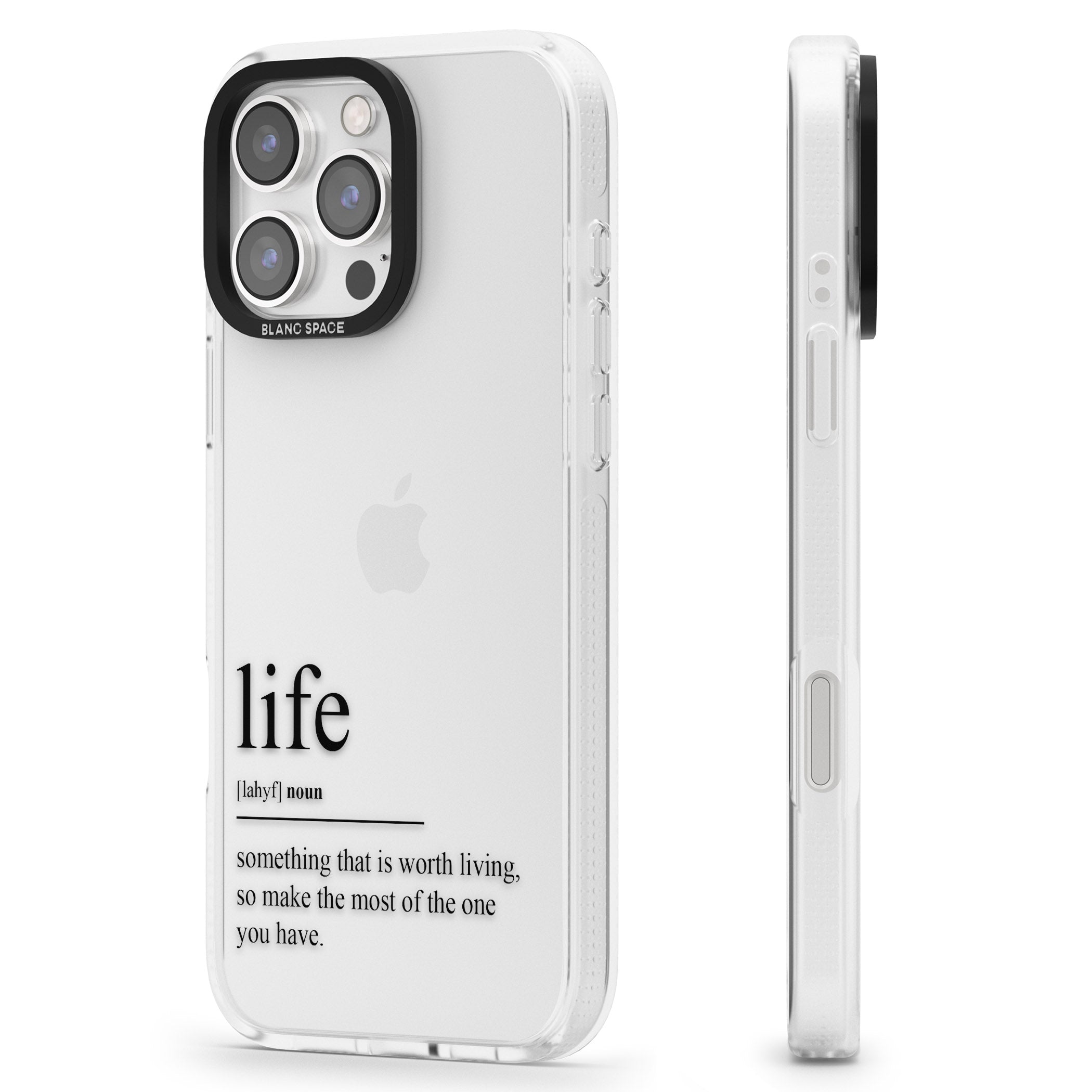Life iPhone 16 Pro Max / 16 Pro Clear Case Impact Air - Blanc Space