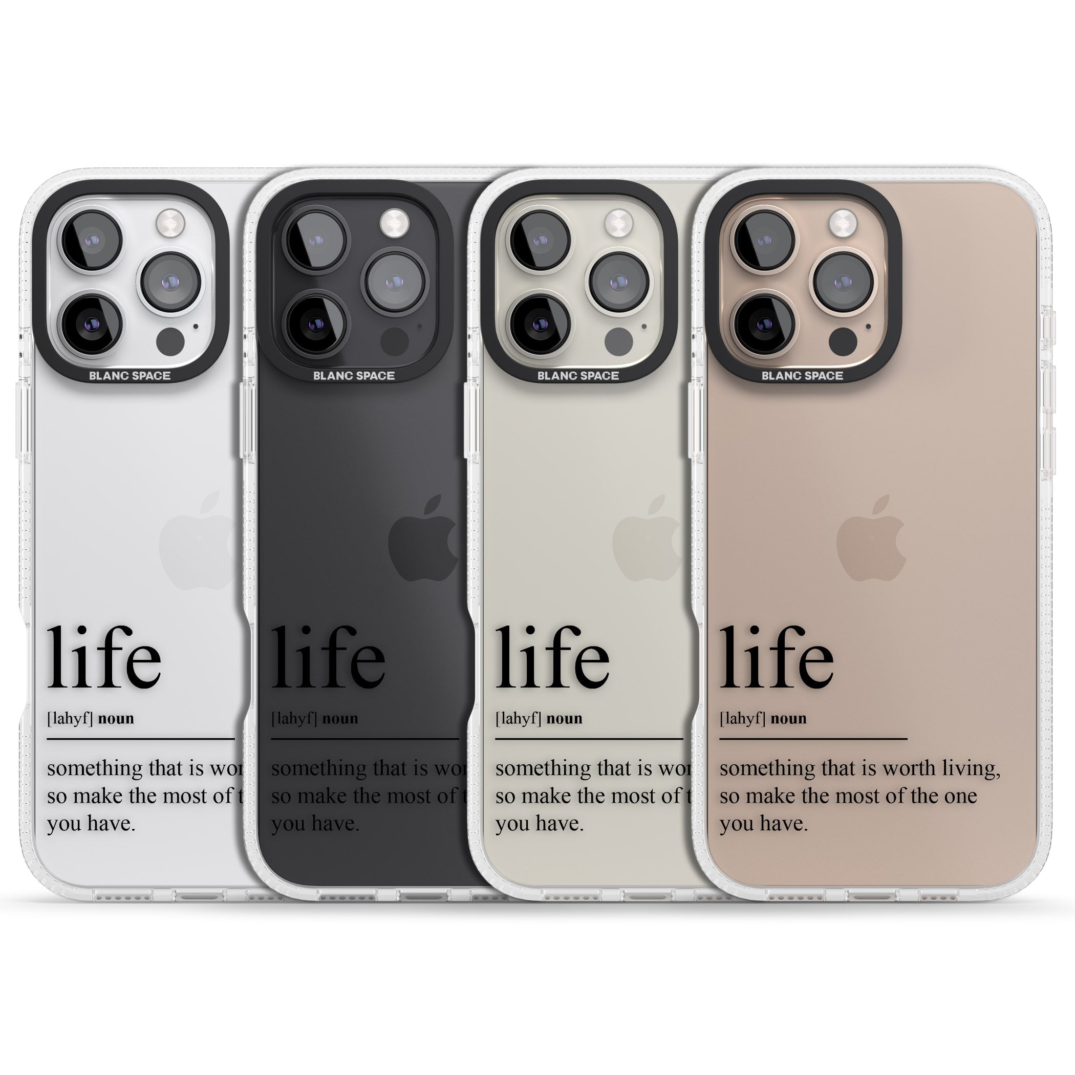 Life iPhone 16 Pro Max / 16 Pro Clear Case Impact Air - Blanc Space