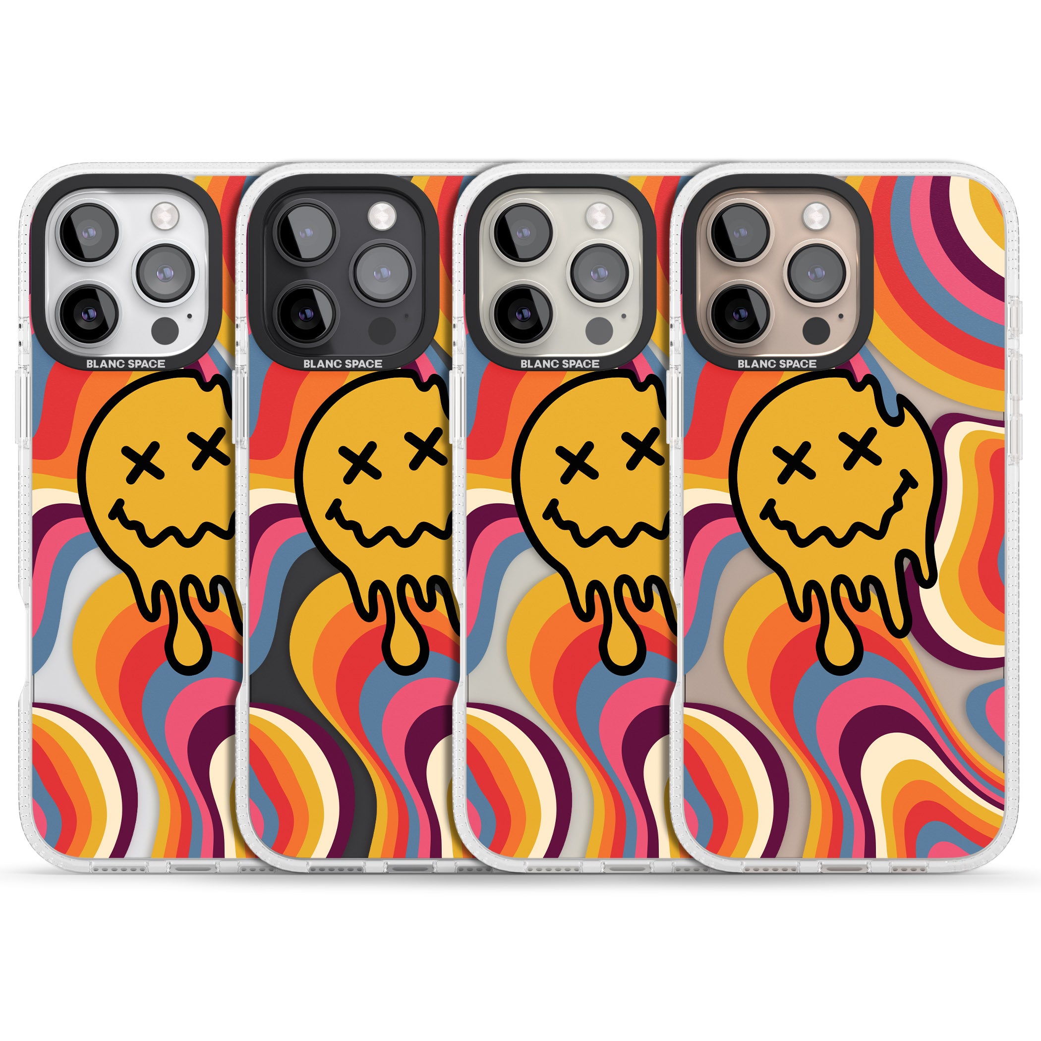 Trippy Face Melt iPhone 16 Pro Max / 16 Pro Clear Case Impact Air - Blanc Space