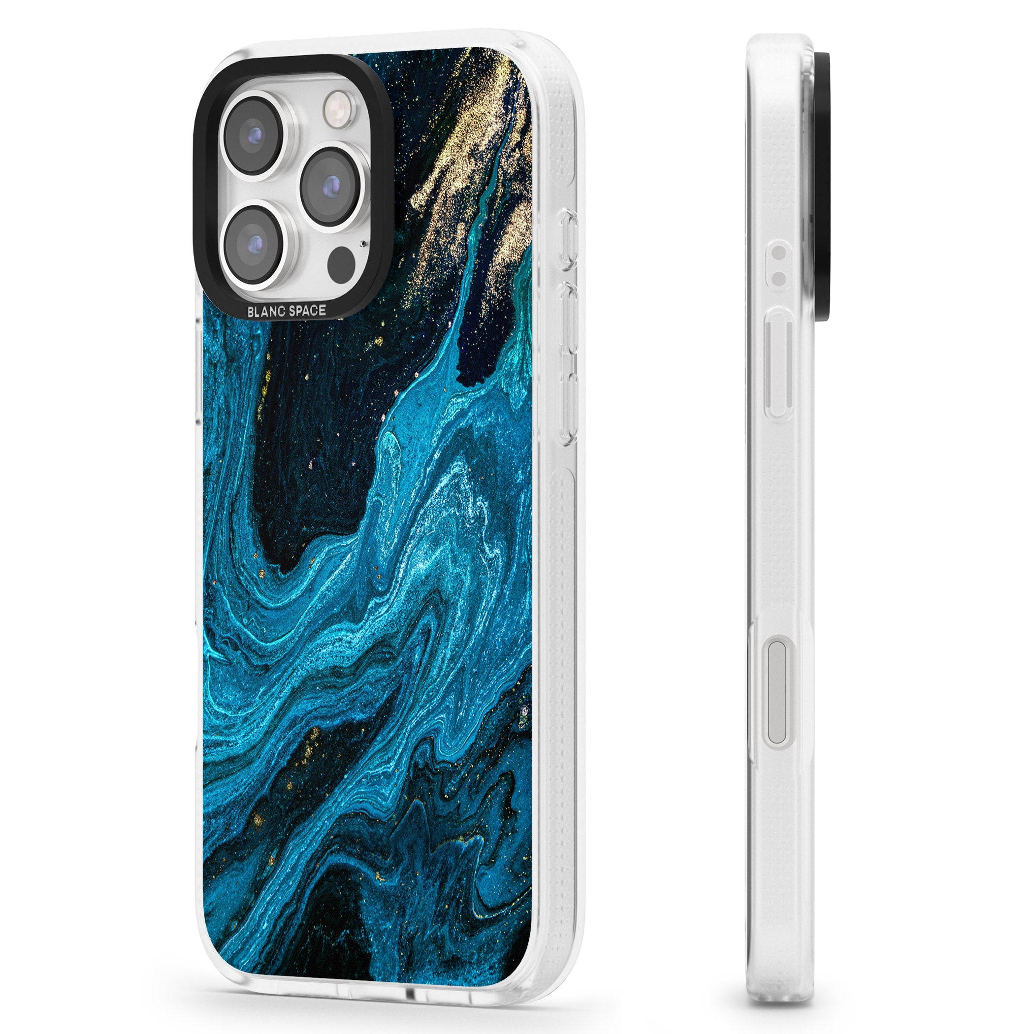 Saphire Lagoon iPhone 16 Pro Max / 16 Pro Clear Case Impact Air - Blanc Space