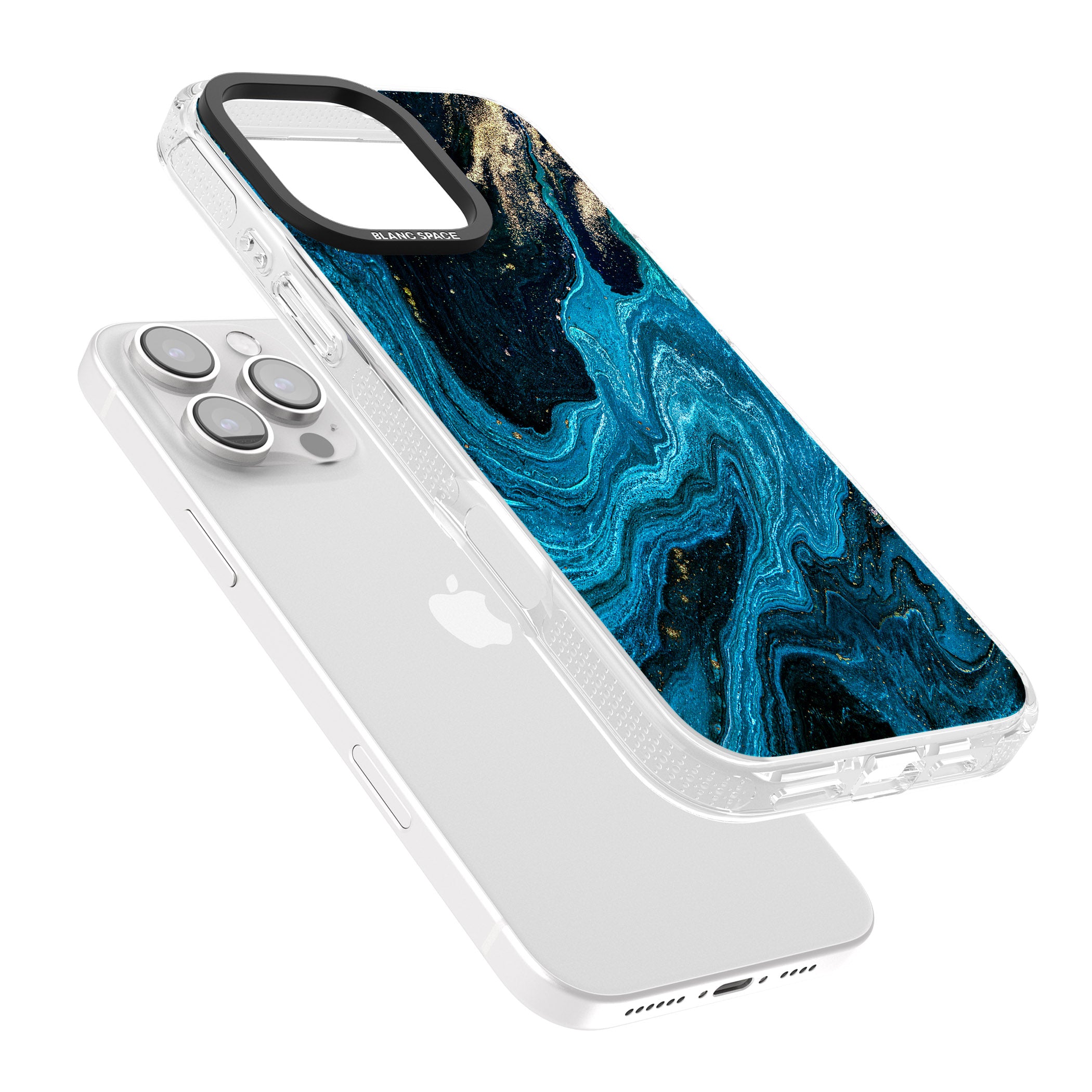 Saphire Lagoon iPhone 16 Pro Max / 16 Pro Clear Case Impact Air - Blanc Space