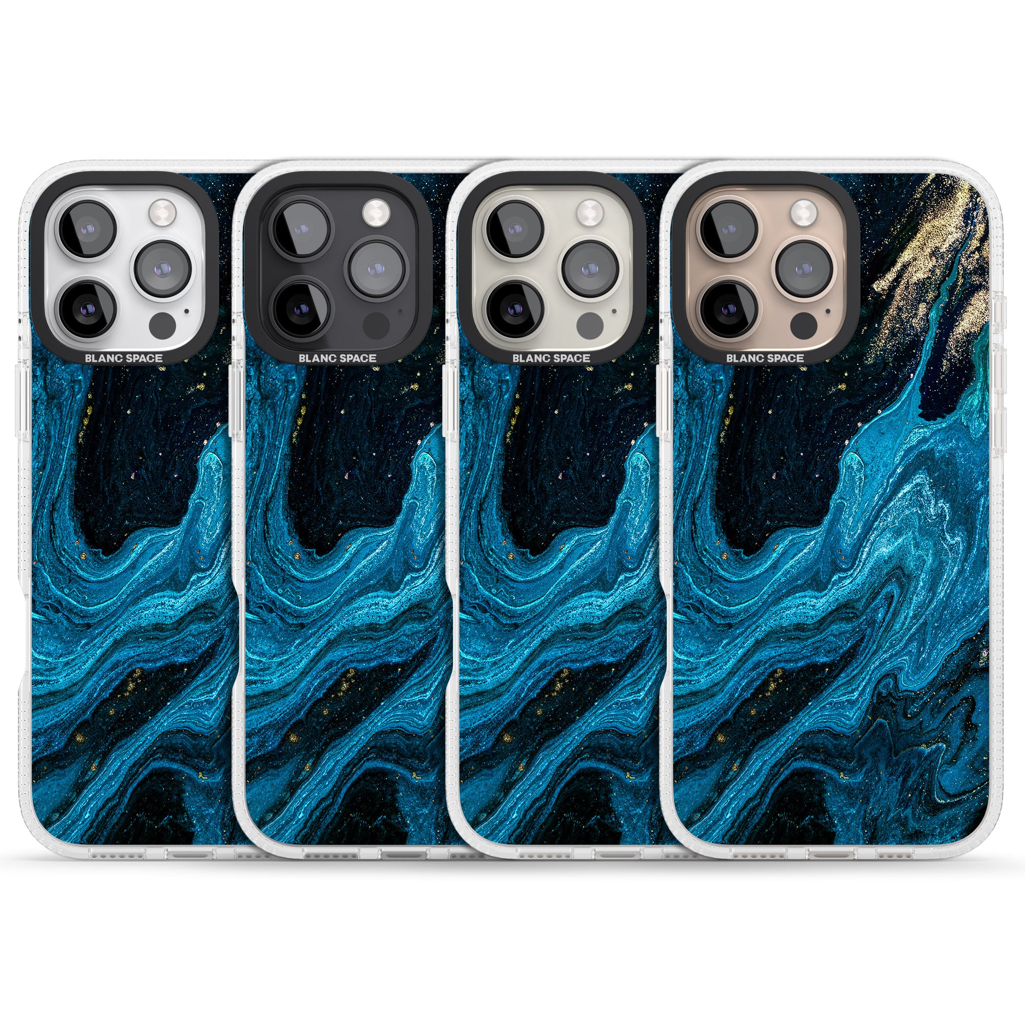 Saphire Lagoon iPhone 16 Pro Max / 16 Pro Clear Case Impact Air - Blanc Space