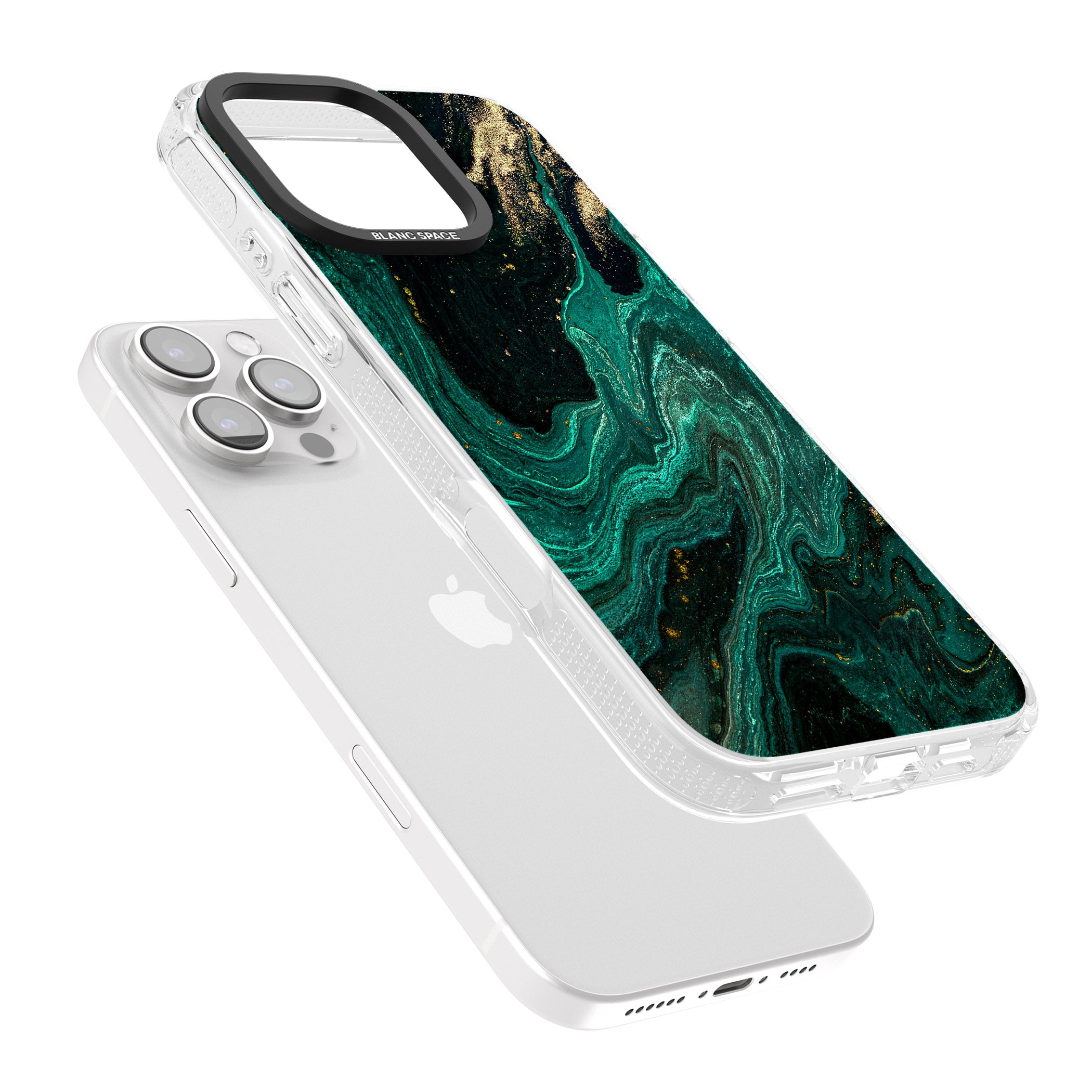 Emerald Lagoon iPhone 16 Pro Max / 16 Pro Clear Case Impact Air - Blanc Space
