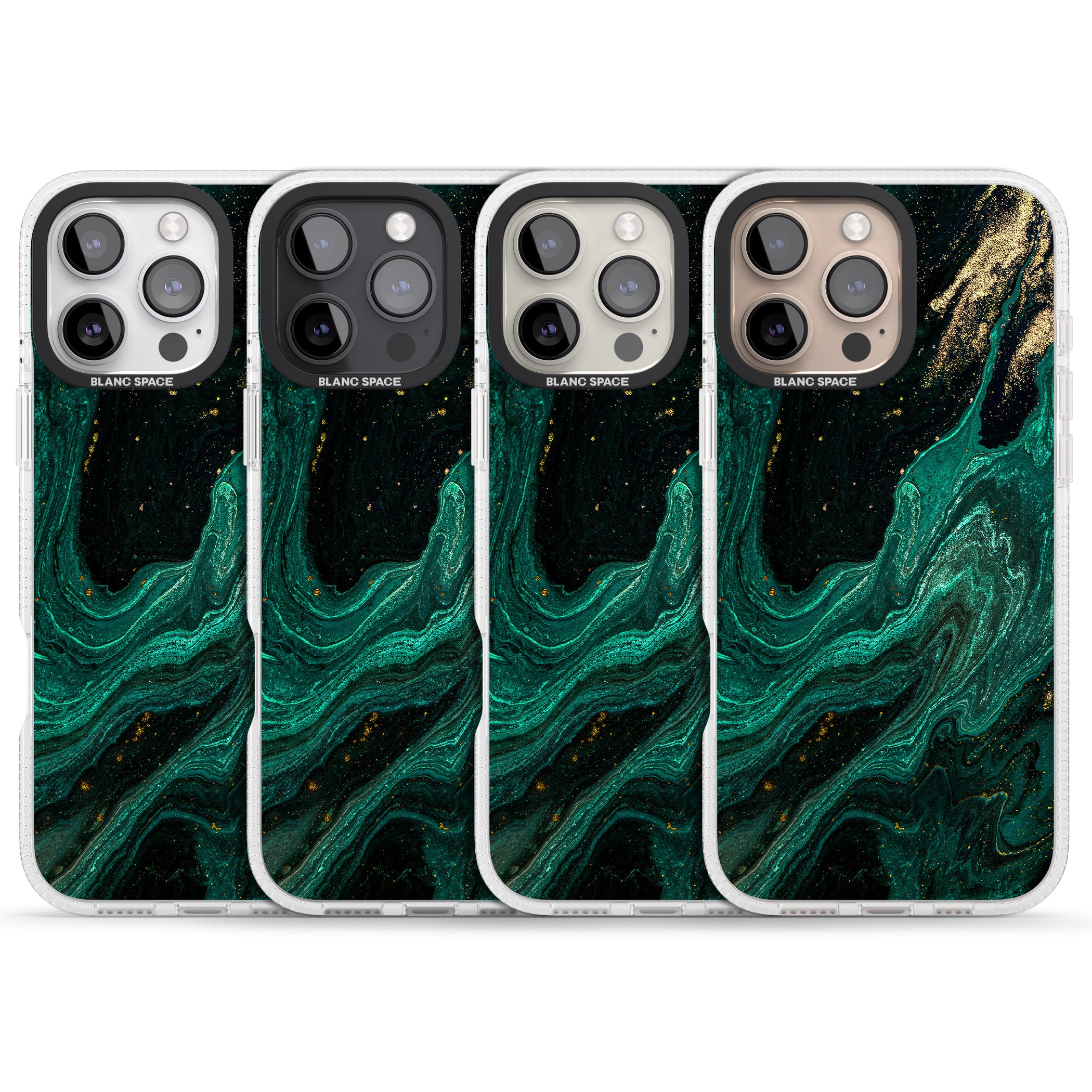 Emerald Lagoon iPhone 16 Pro Max / 16 Pro Clear Case Impact Air - Blanc Space