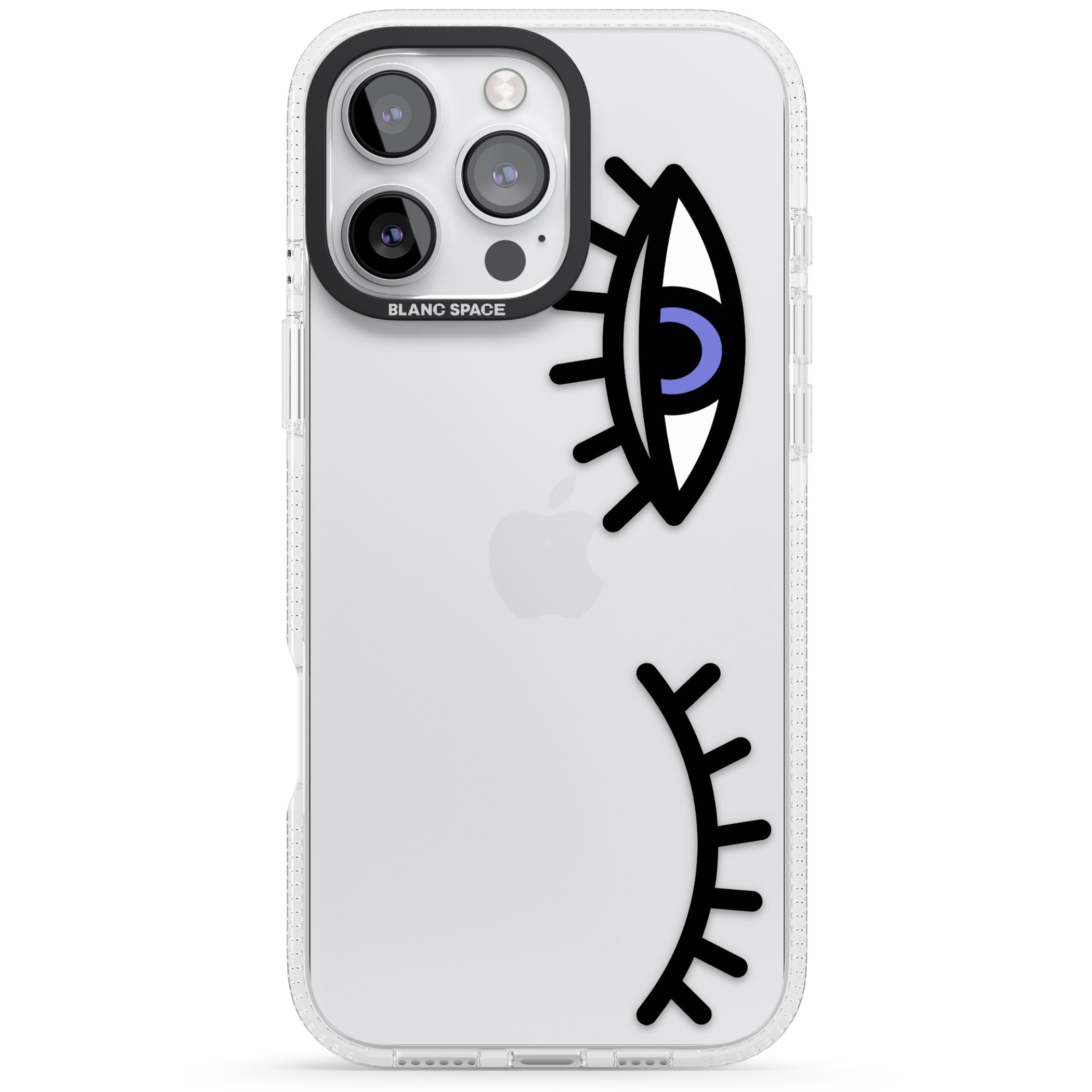 Winking Eyes Transparent Pattern iPhone 16 Pro Max / 16 Pro Clear Case Impact Air - Blanc Space