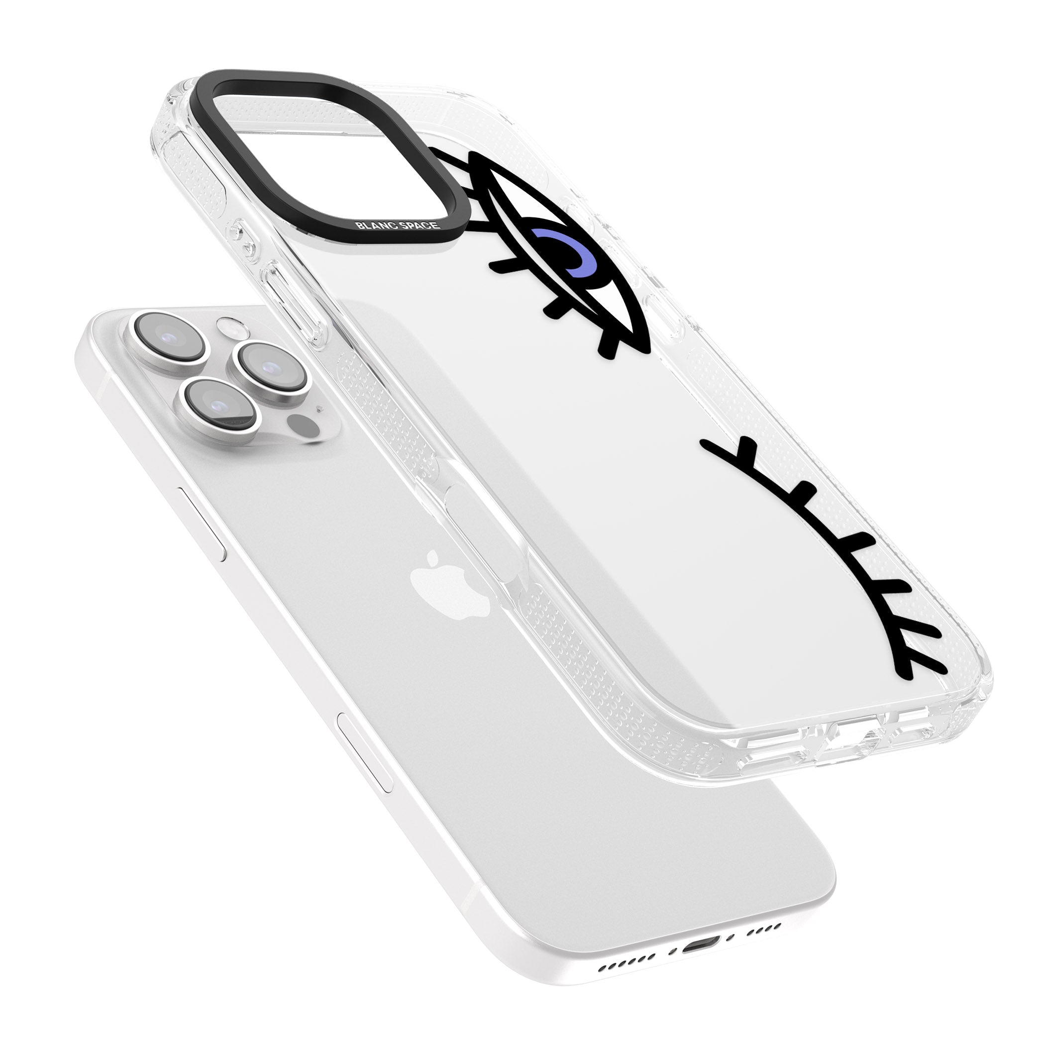 Winking Eyes Transparent Pattern iPhone 16 Pro Max / 16 Pro Clear Case Impact Air - Blanc Space