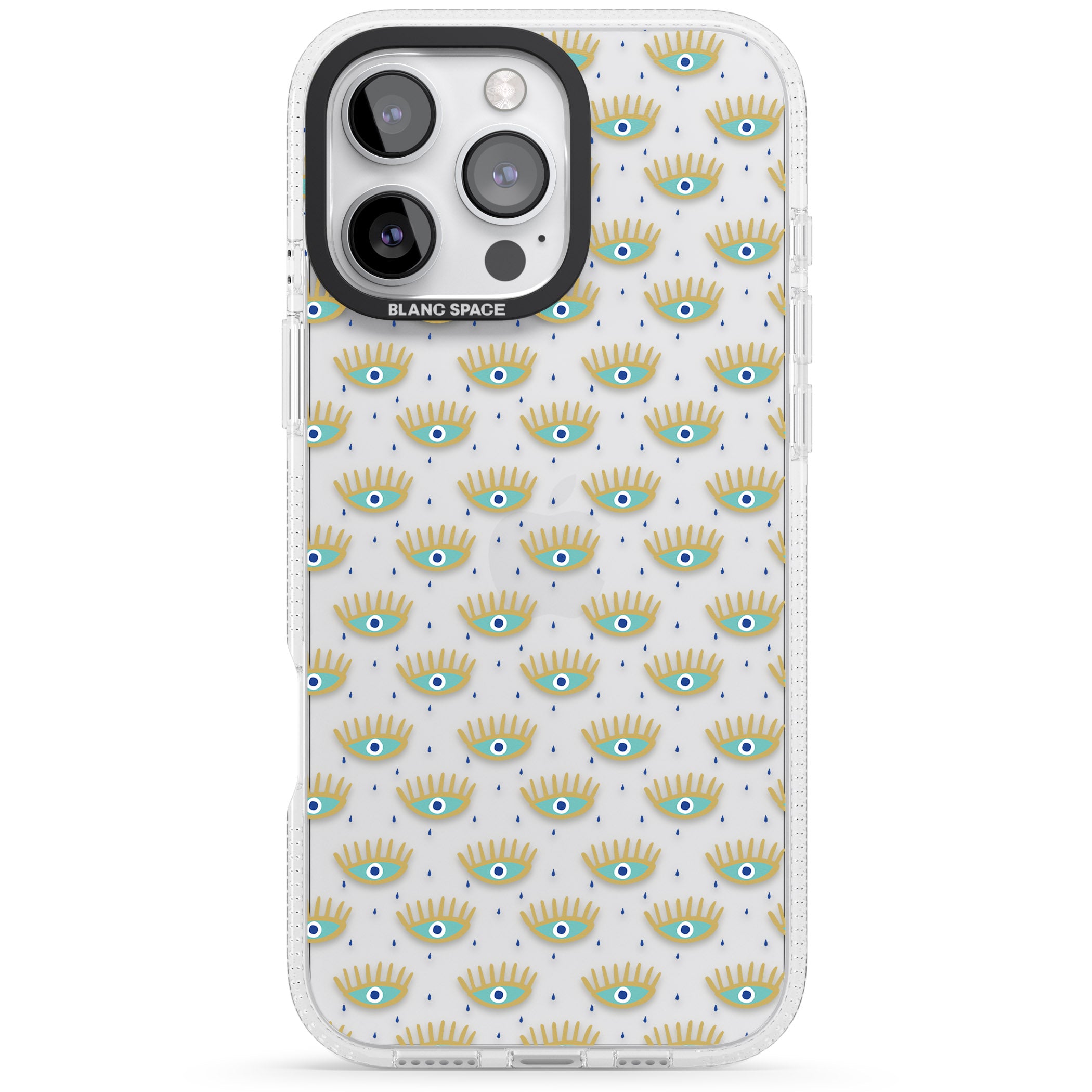 Crying Eyes (Clear) Psychedelic Eyes Pattern iPhone 16 Pro Max / 16 Pro Clear Case Impact Air - Blanc Space