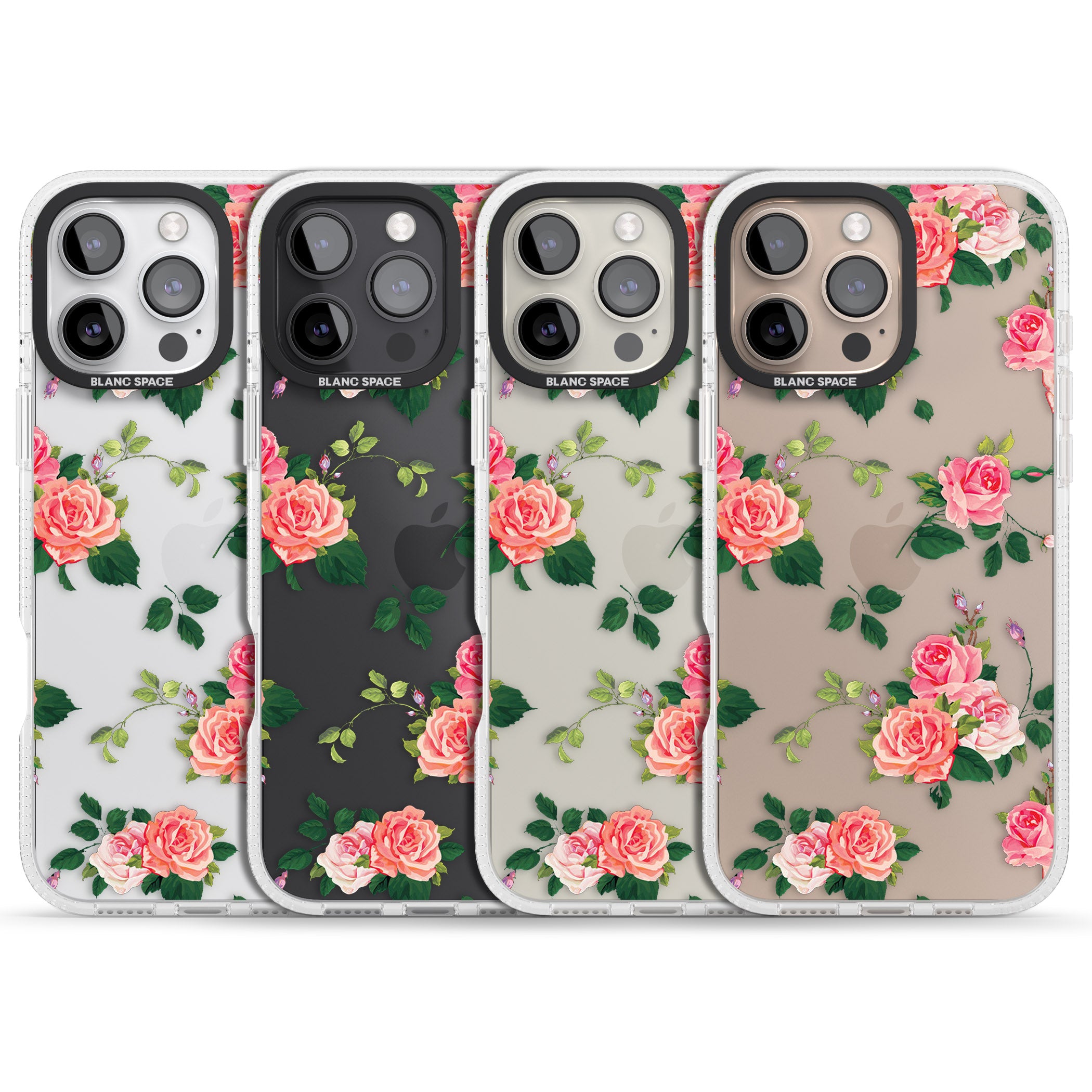 Pink Roses iPhone 16 Pro Max / 16 Pro Clear Case Impact Air - Blanc Space