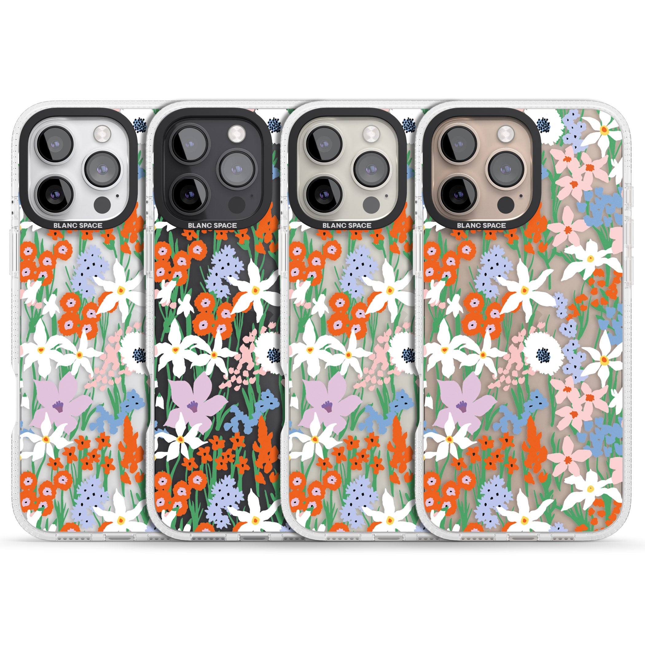 Springtime Meadow: Transparent iPhone 16 Pro Max / 16 Pro Clear Case Impact Air - Blanc Space