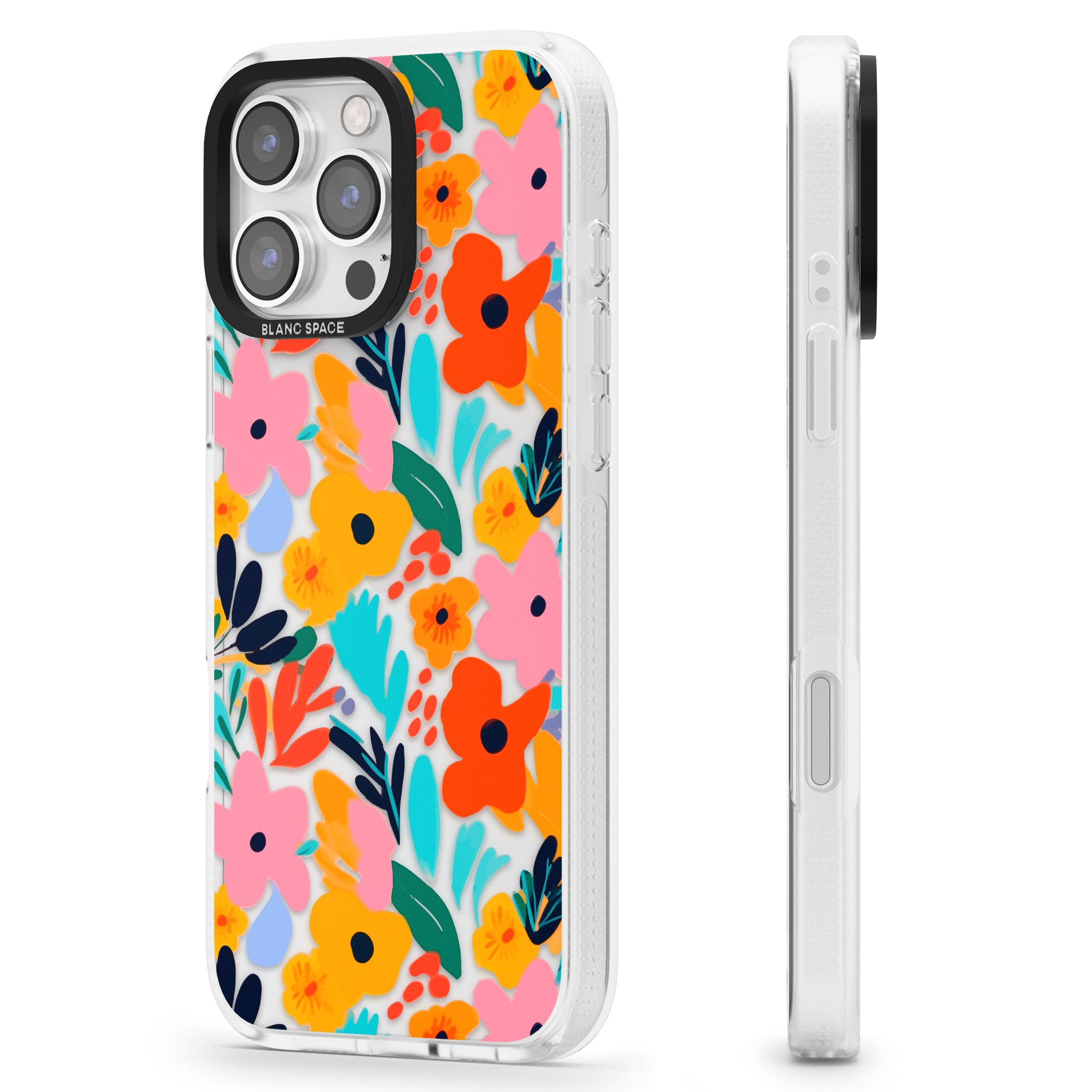 Floral Fiesta iPhone 16 Pro Max / 16 Pro Clear Case Impact Air - Blanc Space