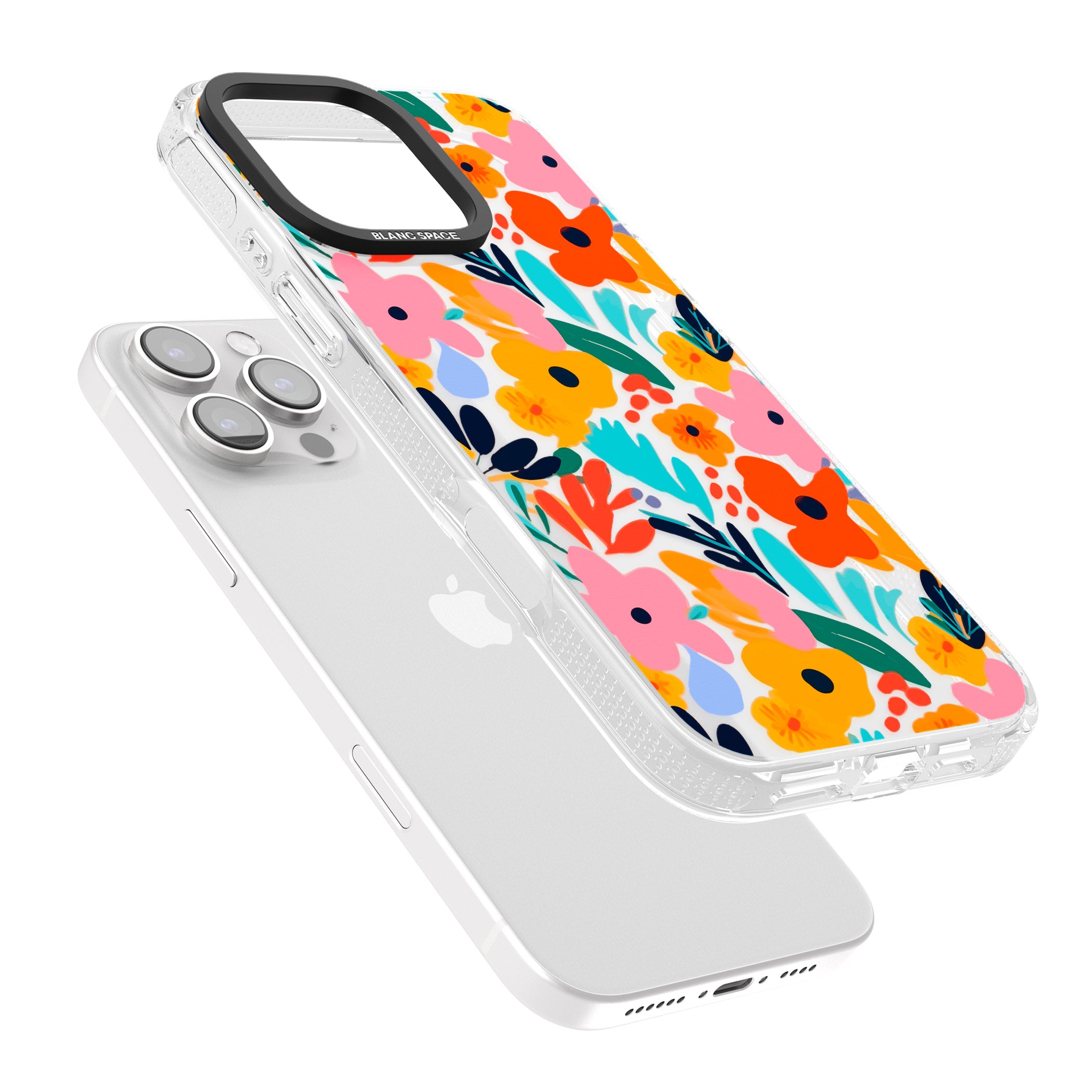 Floral Fiesta iPhone 16 Pro Max / 16 Pro Clear Case Impact Air - Blanc Space