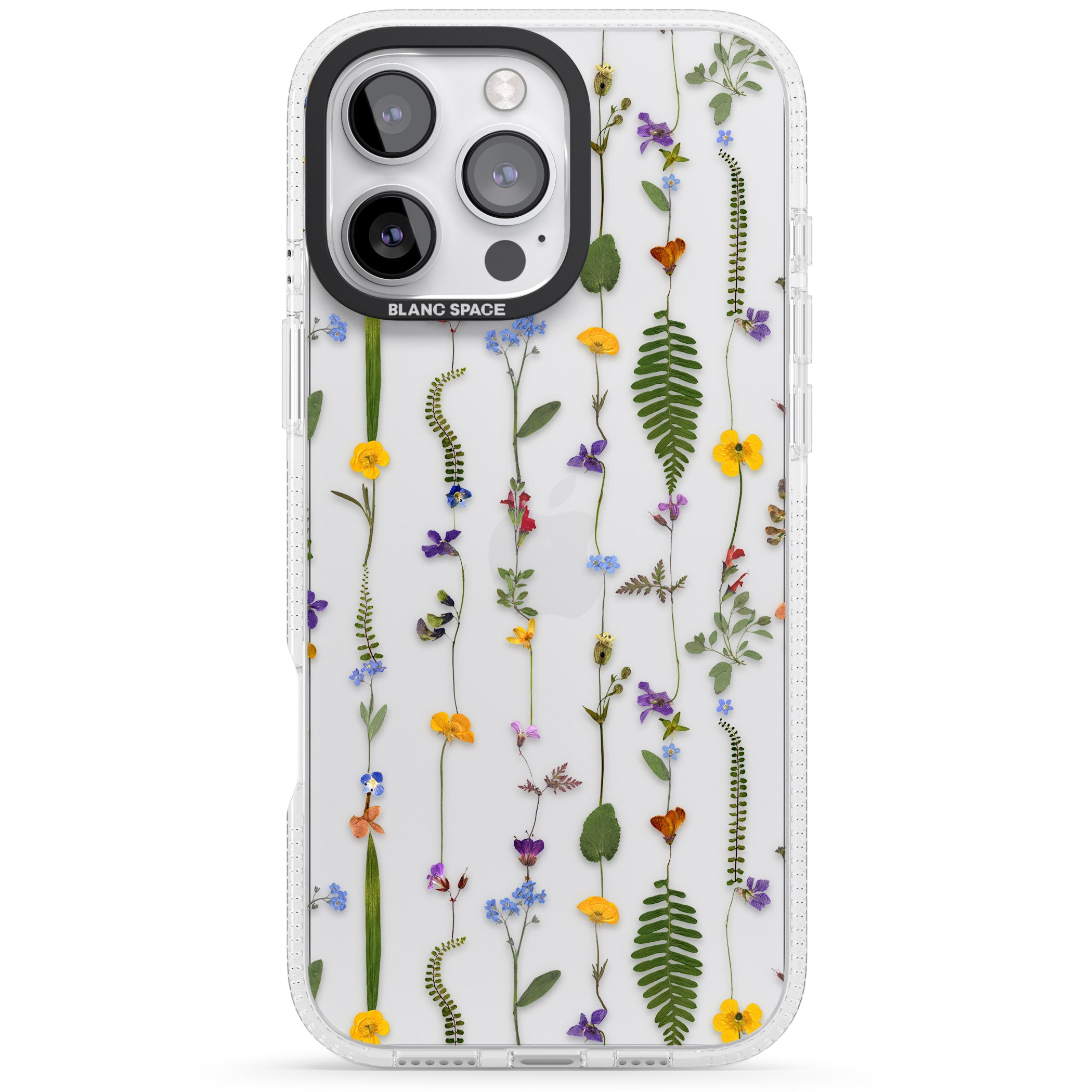 Wildflower Chain iPhone 16 Pro Max / 16 Pro Clear Case Impact Air - Blanc Space