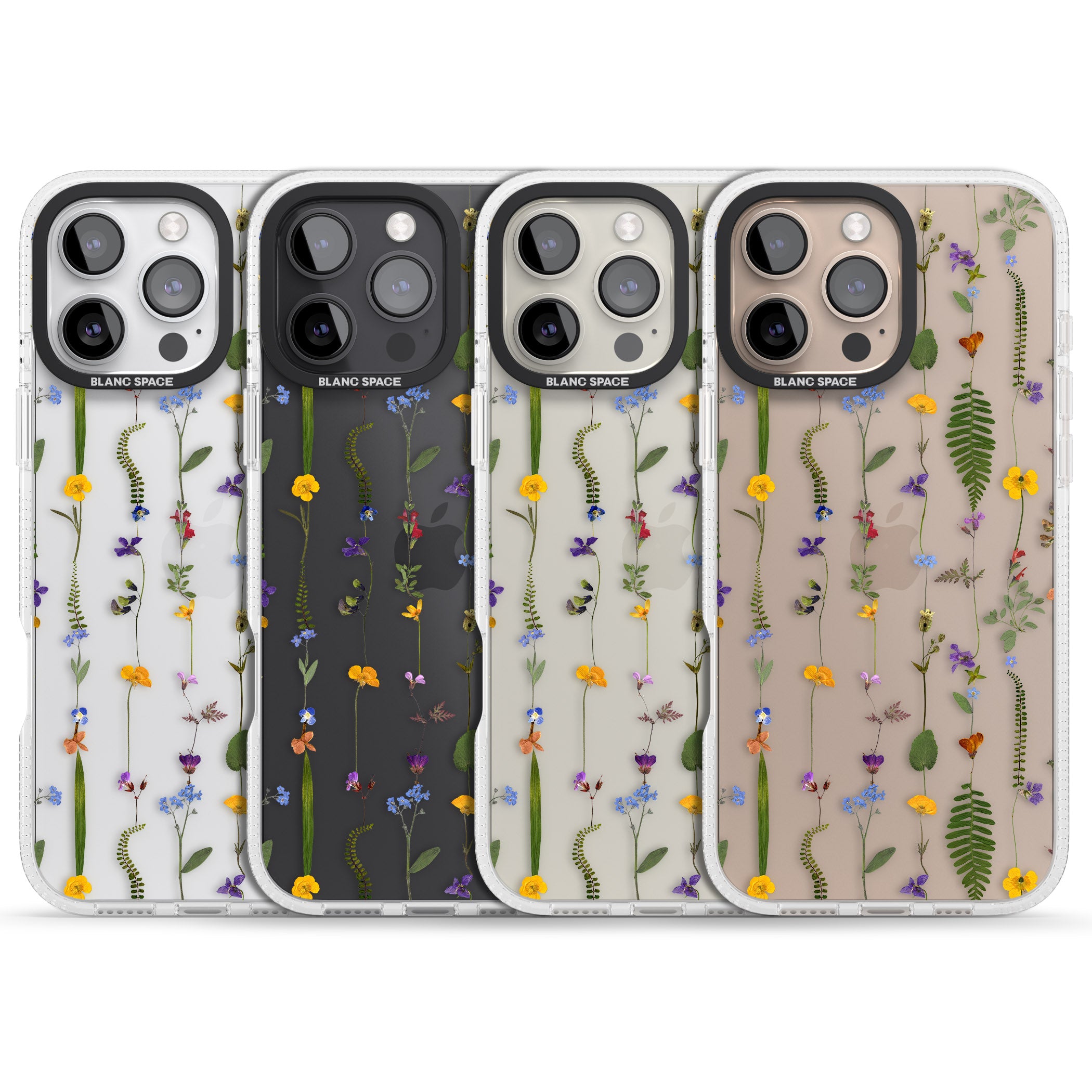 Wildflower Chain iPhone 16 Pro Max / 16 Pro Clear Case Impact Air - Blanc Space