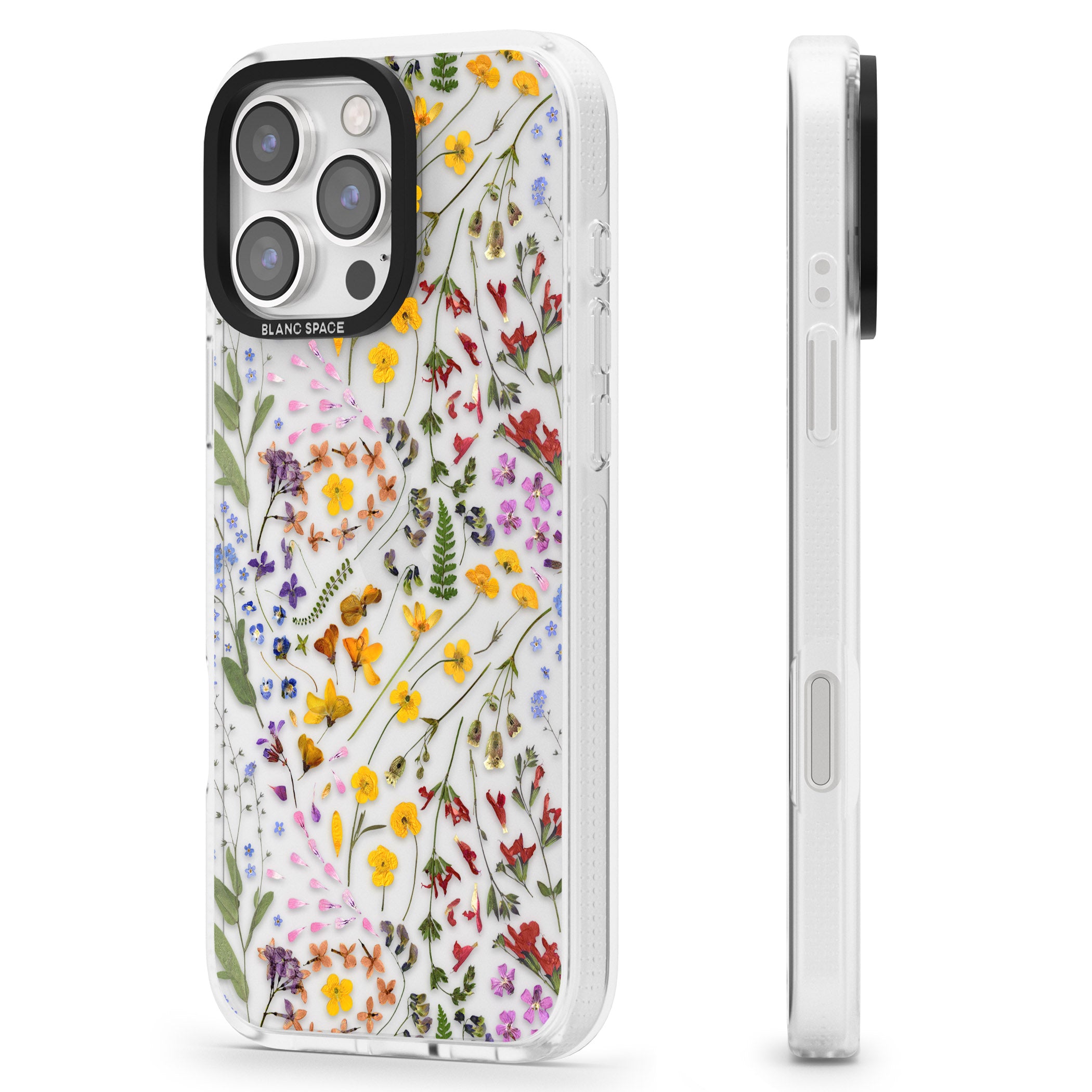 Wildflower iPhone 16 Pro Max / 16 Pro Clear Case Impact Air - Blanc Space