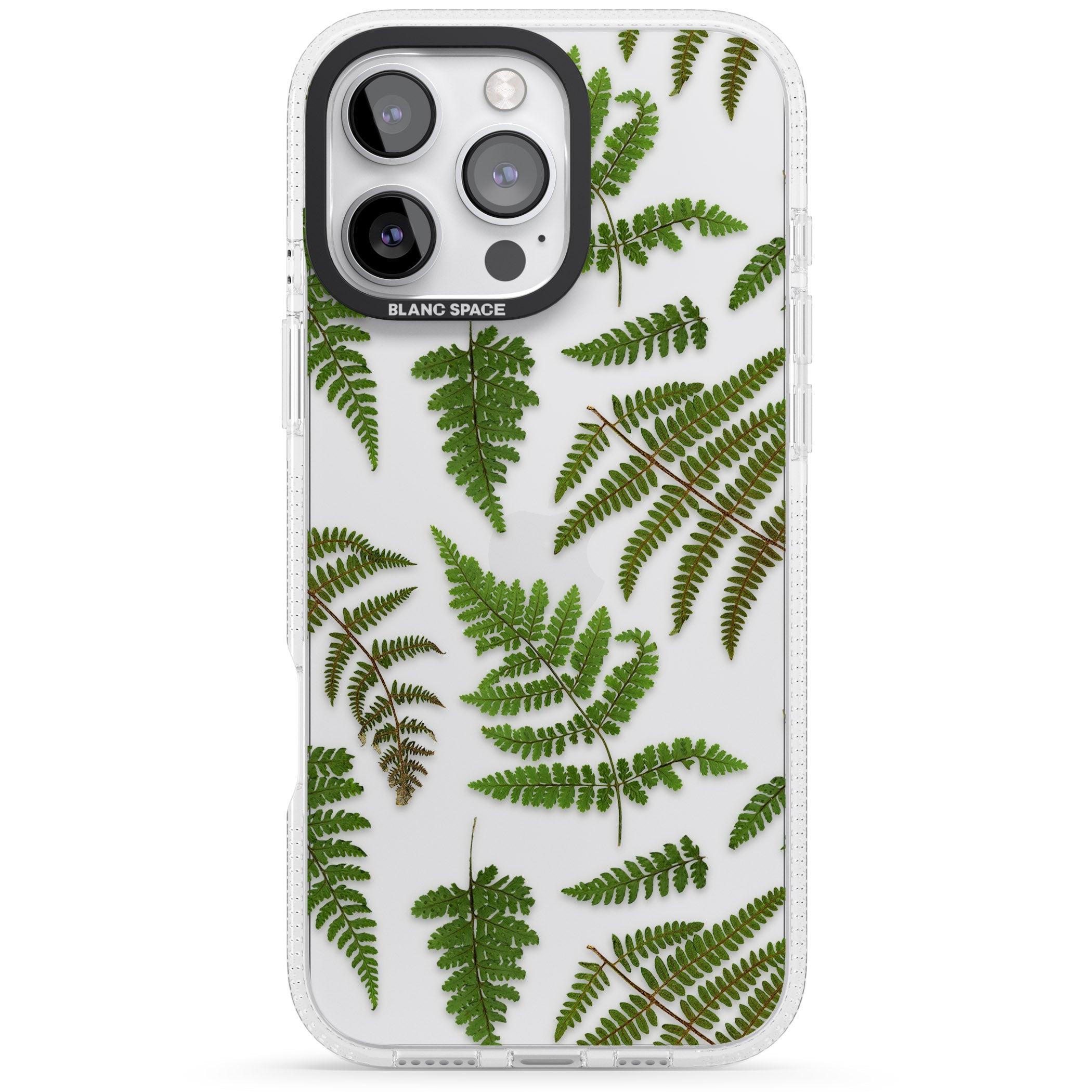 Leafy Ferns iPhone 16 Pro Max / 16 Pro Clear Case Impact Air - Blanc Space