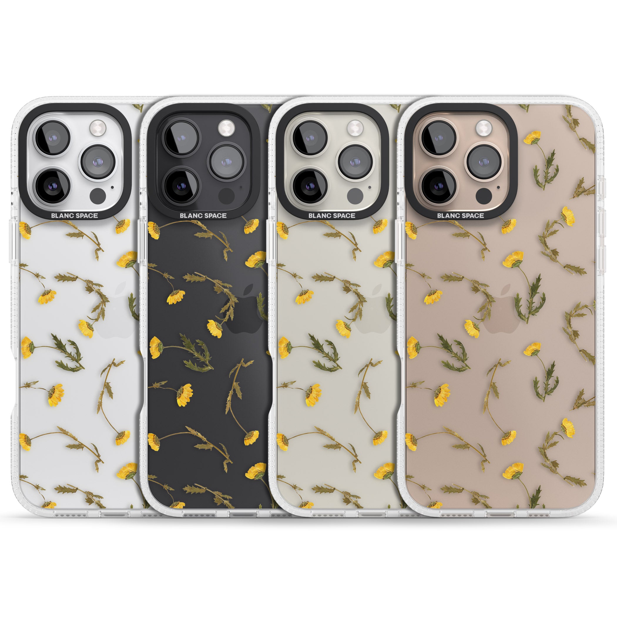Long Stemmed Wildflowers - Dried Flower-Inspired iPhone 16 Pro Max / 16 Pro Clear Case Impact Air - Blanc Space
