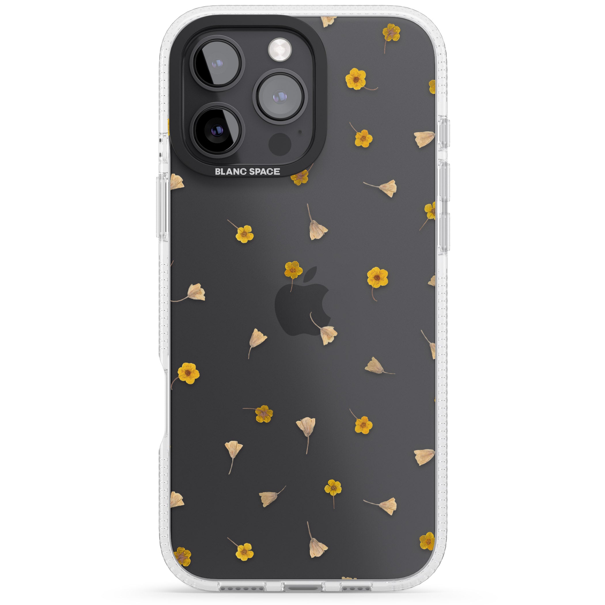 Small Flower Mix - Dried Flower-Inspired Design iPhone 16 Pro Max / 16 Pro Clear Case Impact Air - Blanc Space