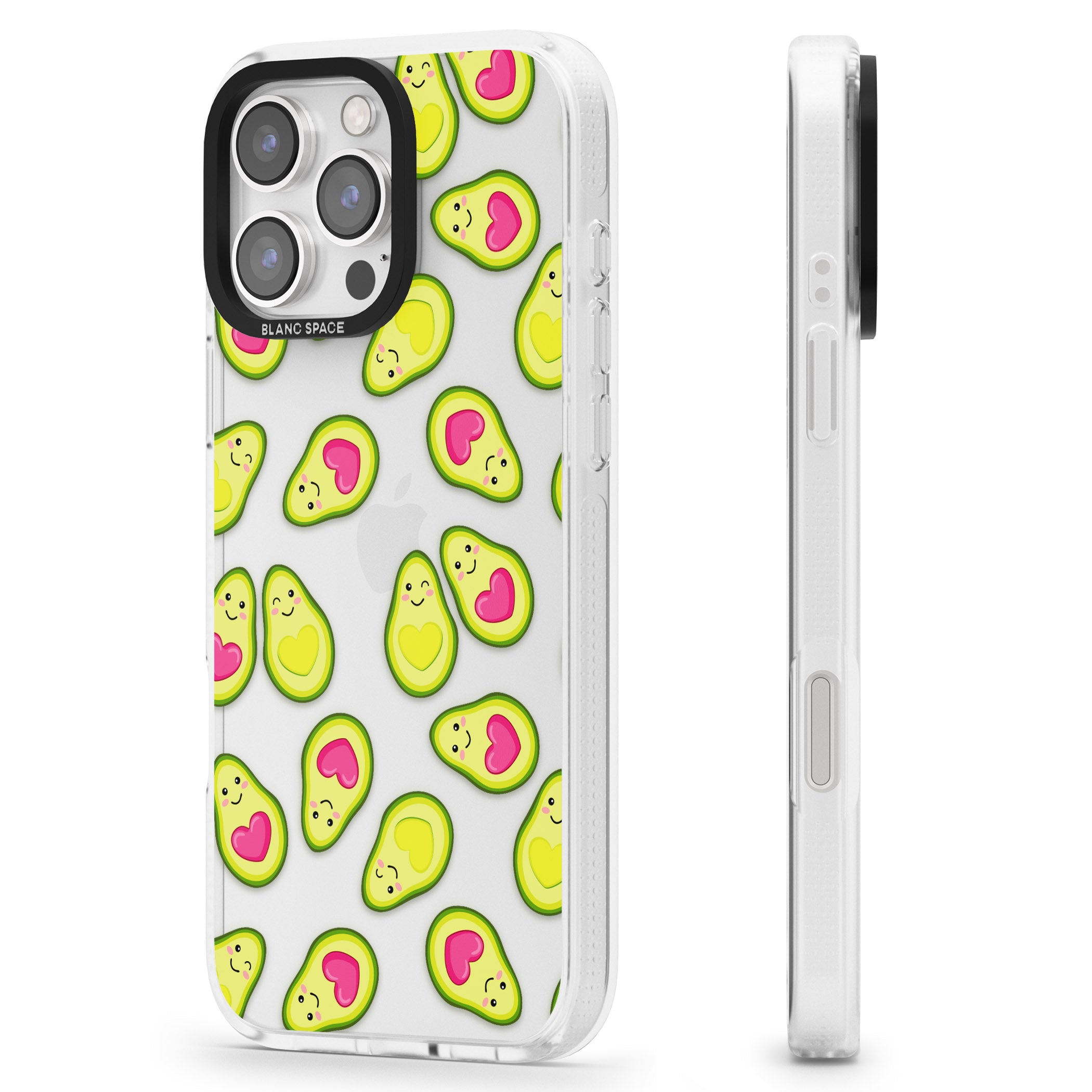 Avocado Love iPhone 16 Pro Max / 16 Pro Clear Case Impact Air - Blanc Space