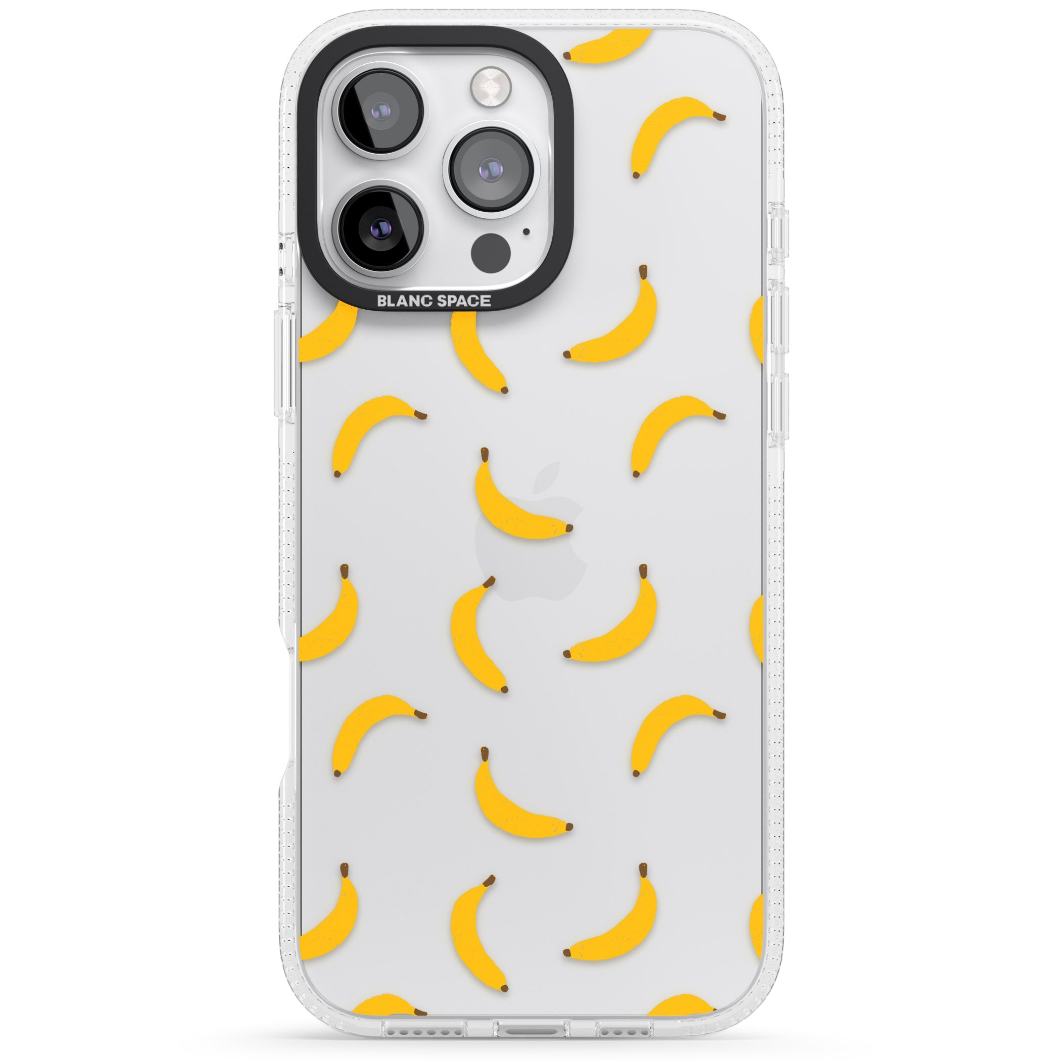Banana Pattern iPhone 16 Pro Max / 16 Pro Clear Case Impact Air - Blanc Space