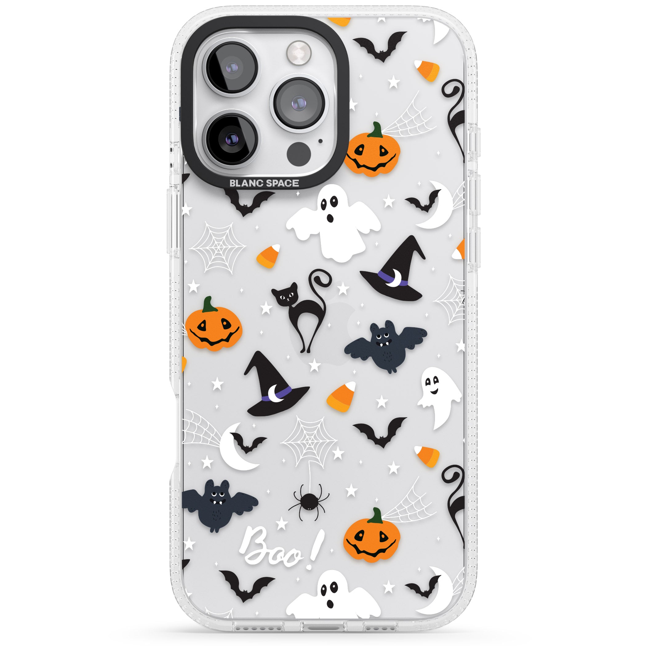 Halloween Mix Pattern iPhone 16 Pro Max / 16 Pro Clear Case Impact Air - Blanc Space