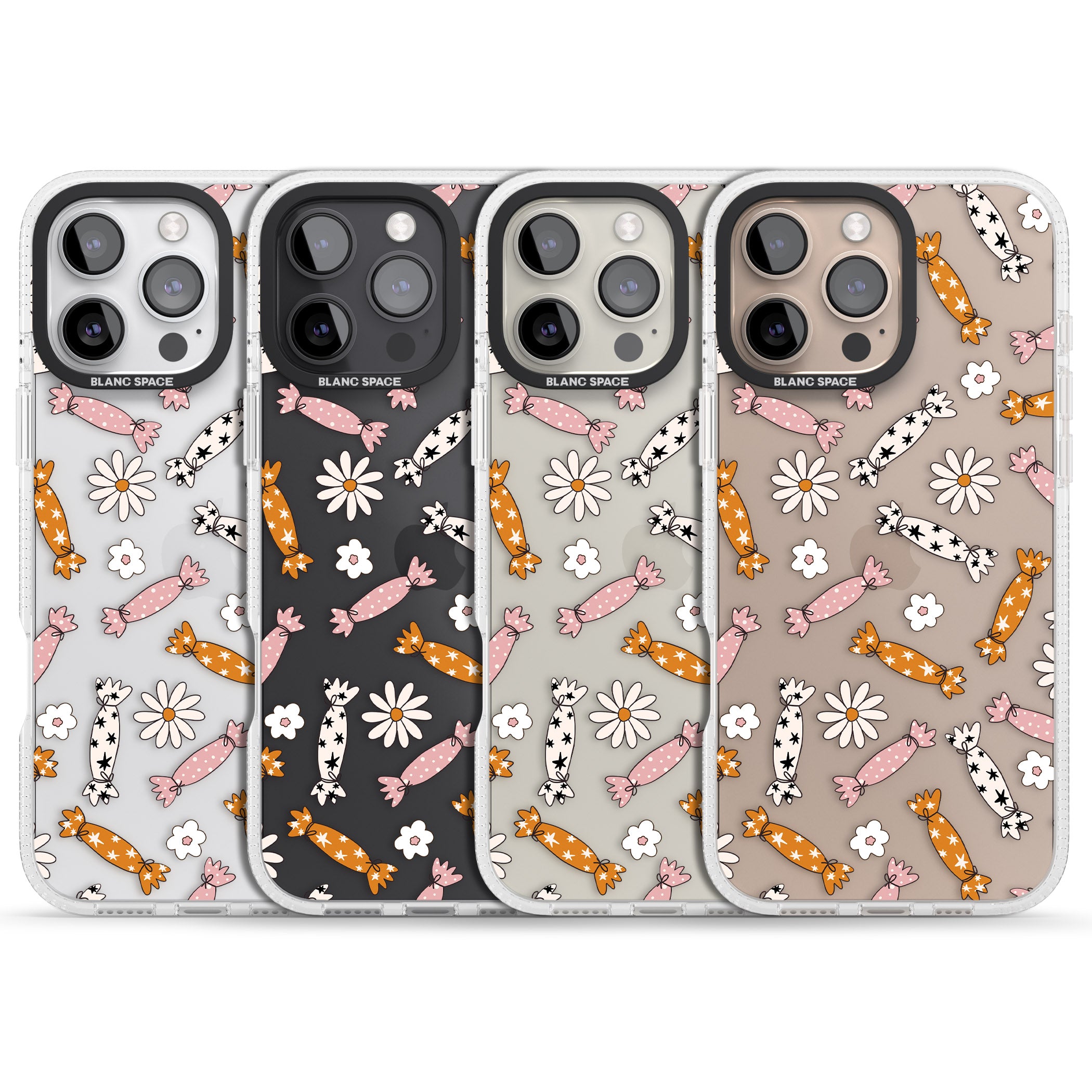 Floral Candy iPhone 16 Pro Max / 16 Pro Clear Case Impact Air - Blanc Space