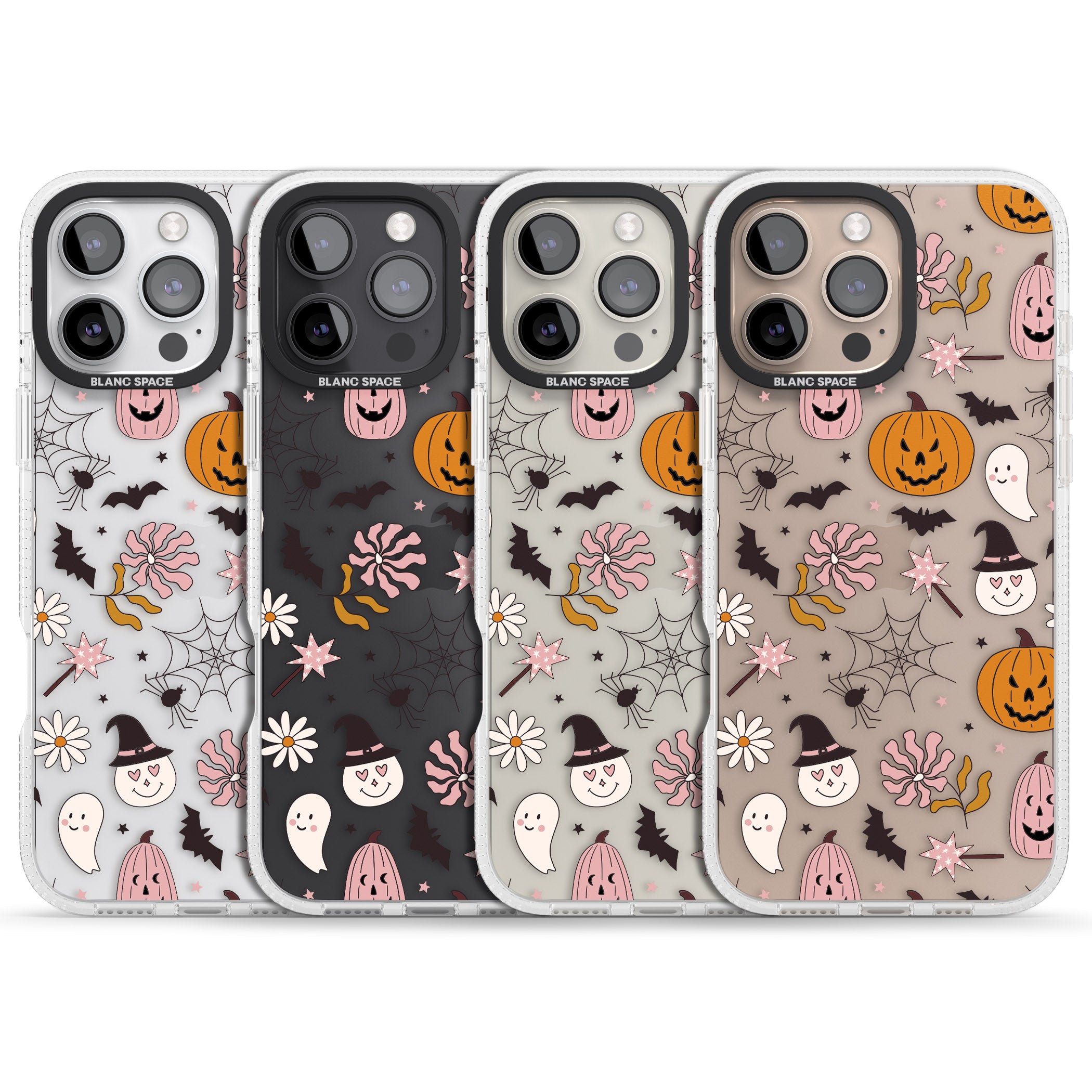 Spooky Mix iPhone 16 Pro Max / 16 Pro Clear Case Impact Air - Blanc Space