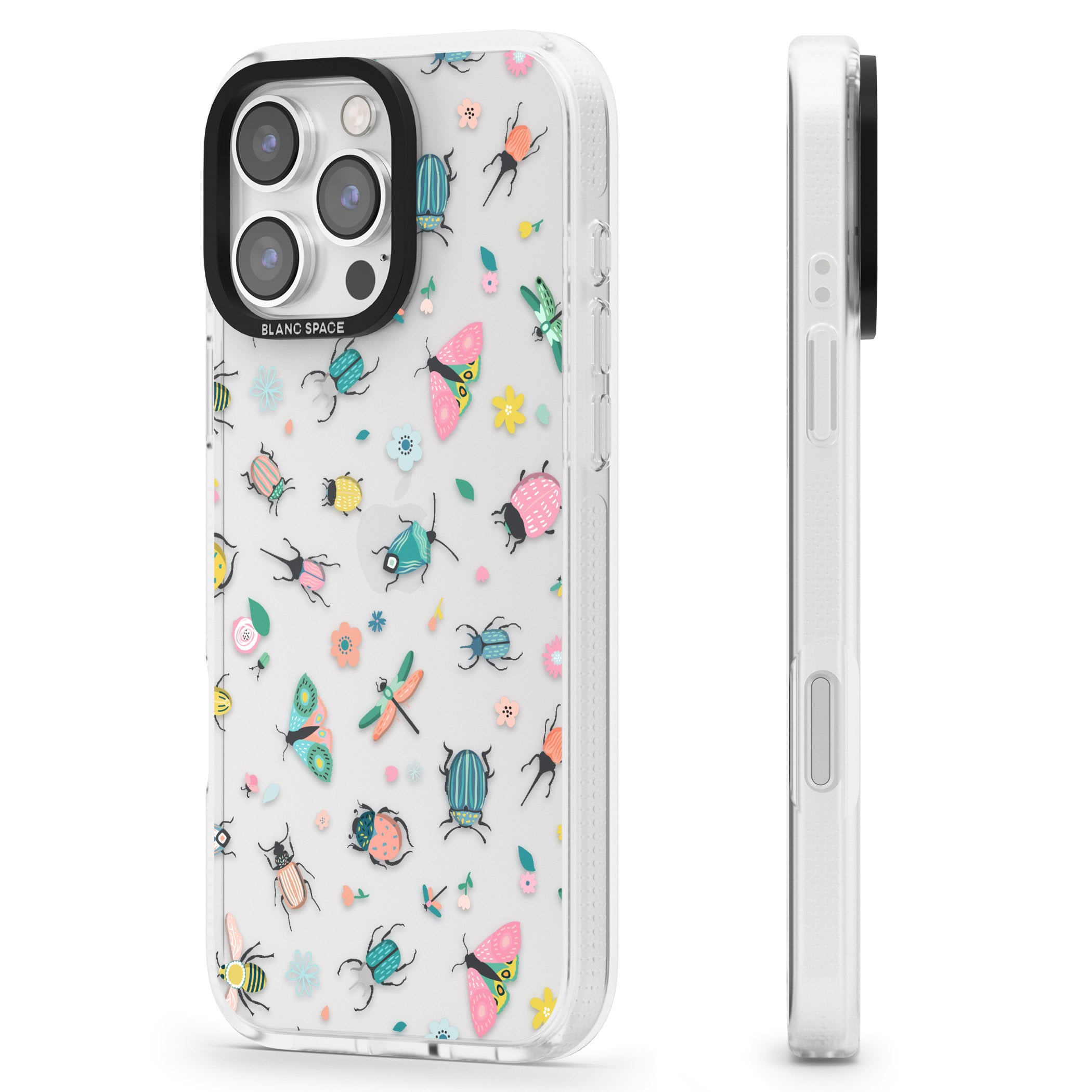 Spring Insects iPhone 16 Pro Max / 16 Pro Clear Case Impact Air - Blanc Space