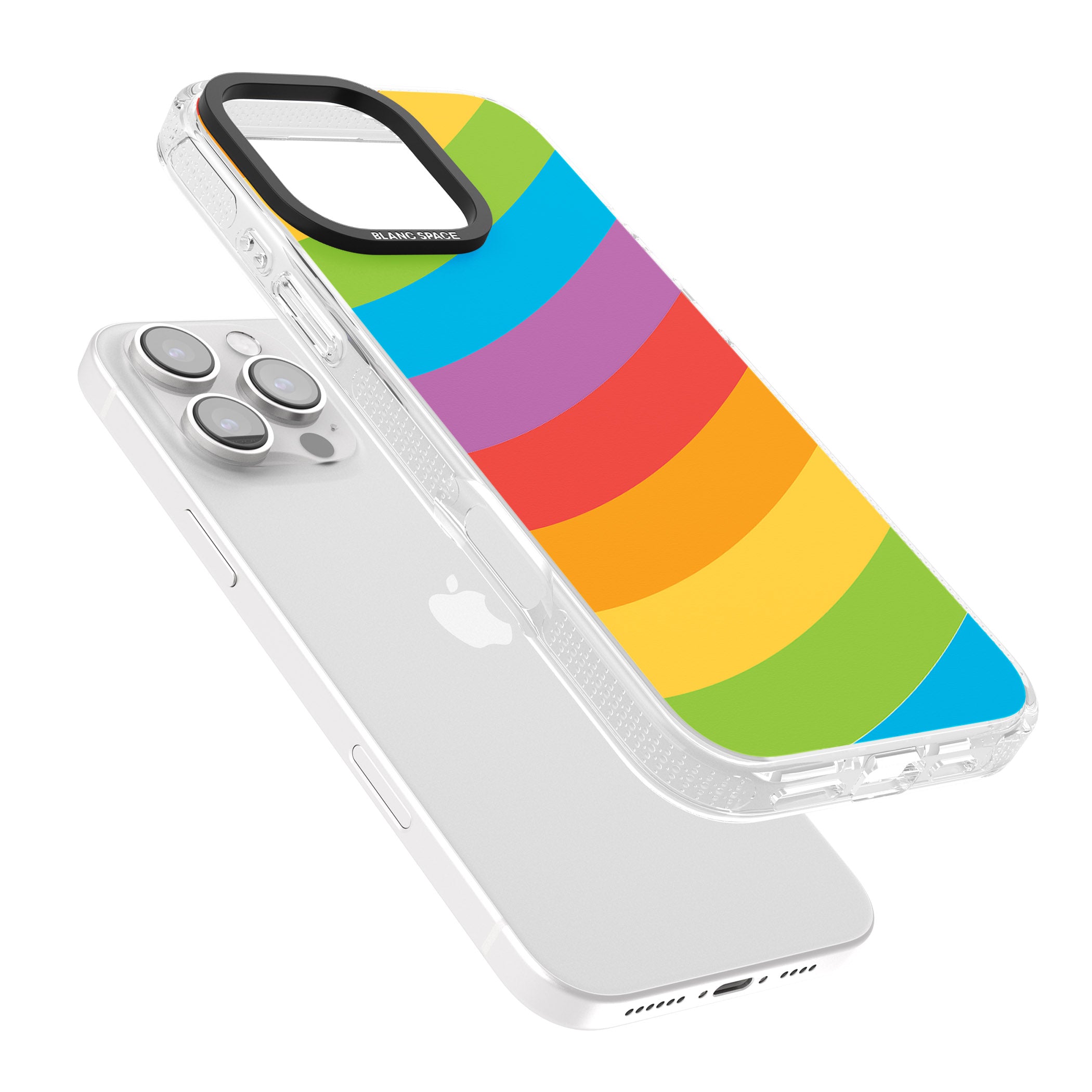 Lucky Rainbow iPhone 16 Pro Max / 16 Pro Clear Case Impact Air - Blanc Space